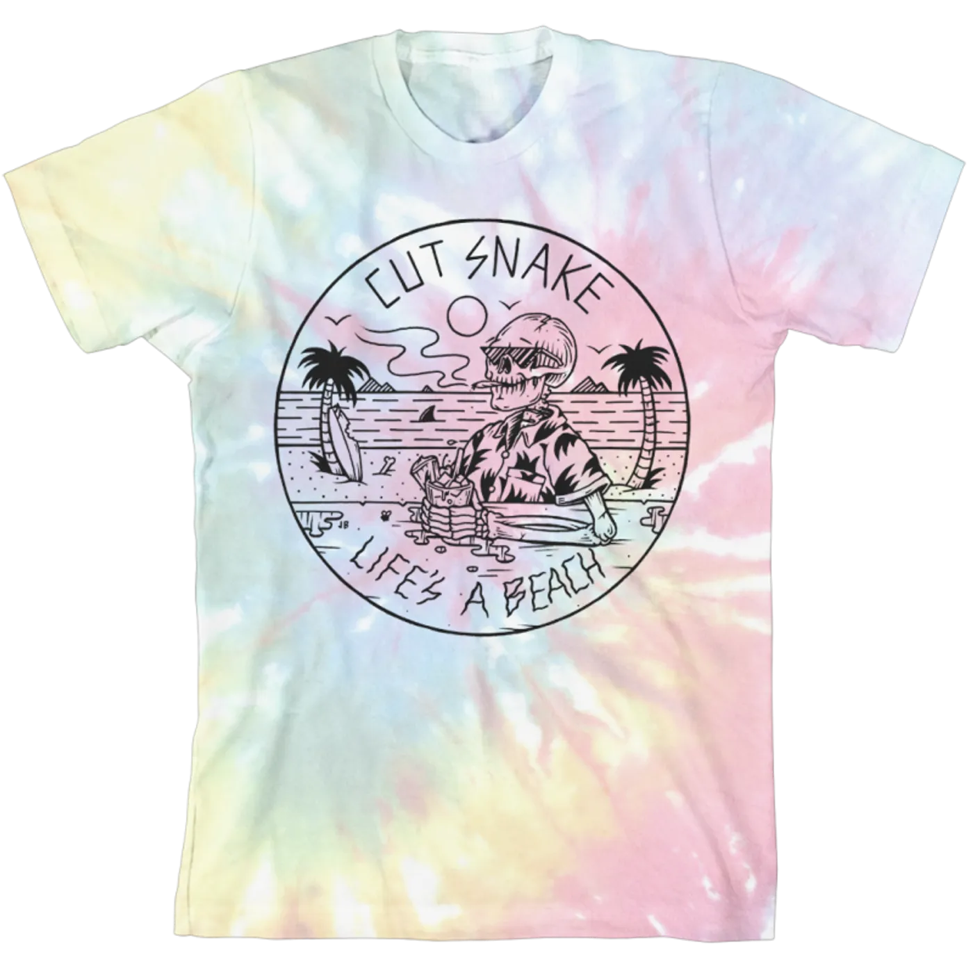 Cut Snake Women’s Lifes a Beach Tie Dye Cover T-Shirt