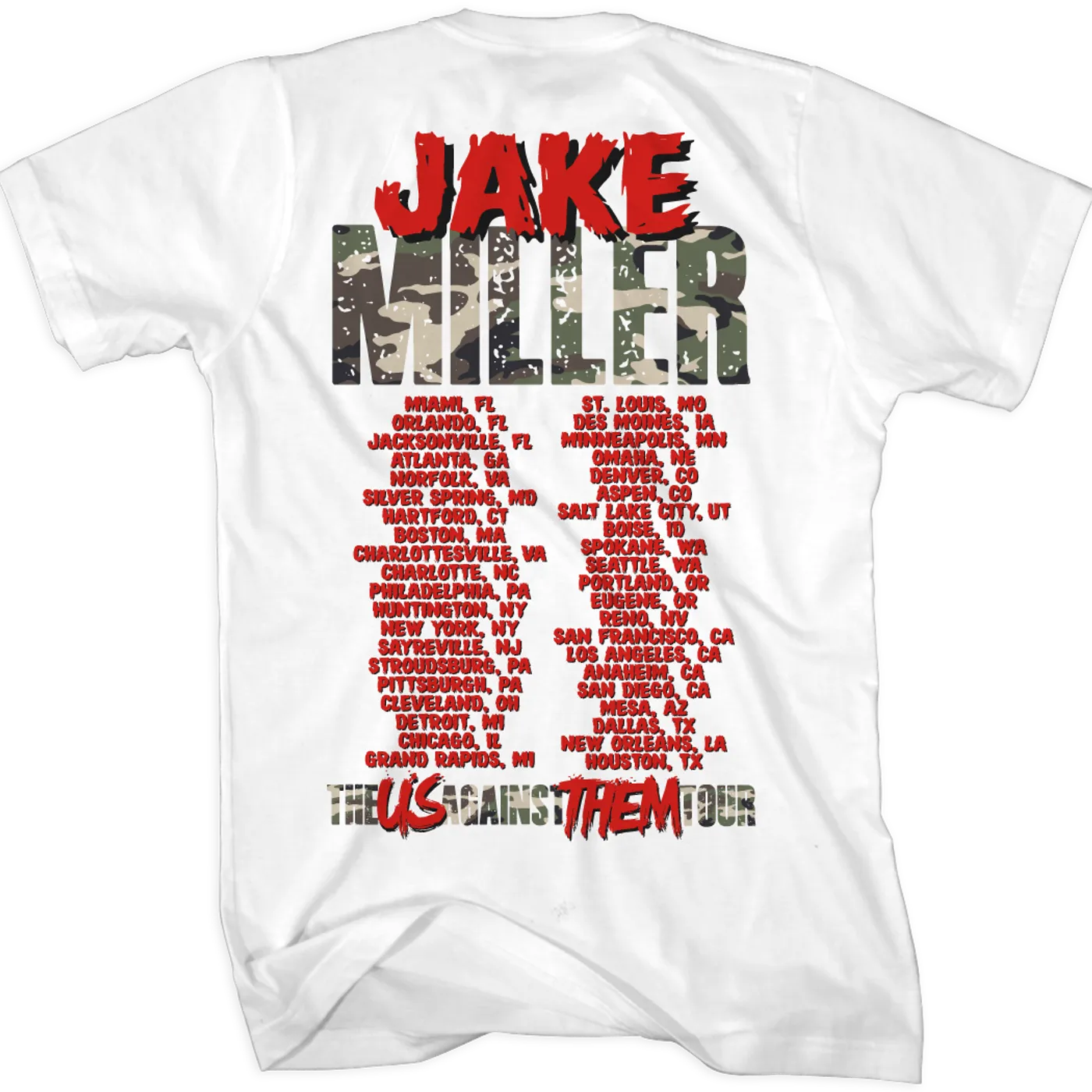 Jake Miller Us Against Them Tour T-Shirt