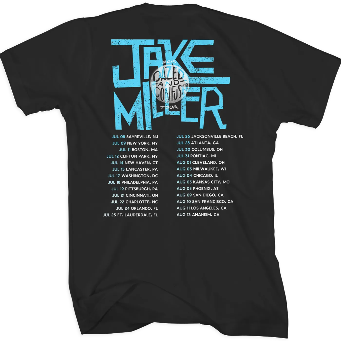 Jake Miller Beach Tour Back T-Shirt