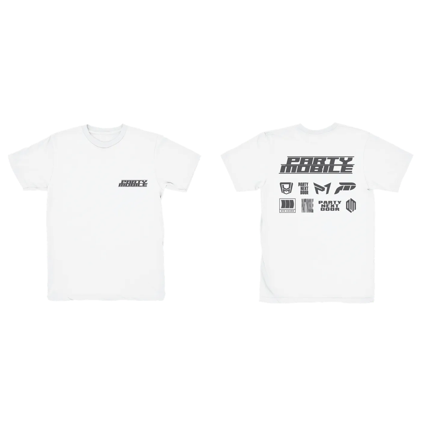 PARTYNEXTDOOR PARTYMOBILE Drop 3 Multi Logo White T-Shirt