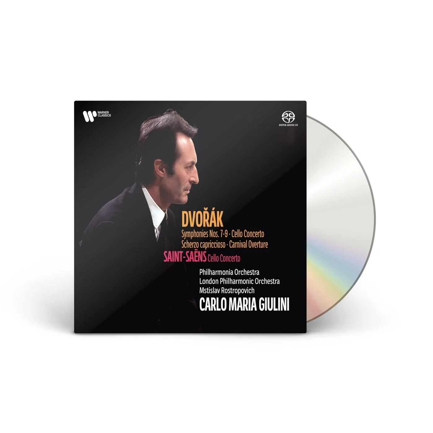 Carlo Maria Giulini Dvorak: Symphonies 7-9, Scherzo capriccioso, Carnival Overture, Cello Concerto / Saint-Saëns: Cello Concerto 4CD