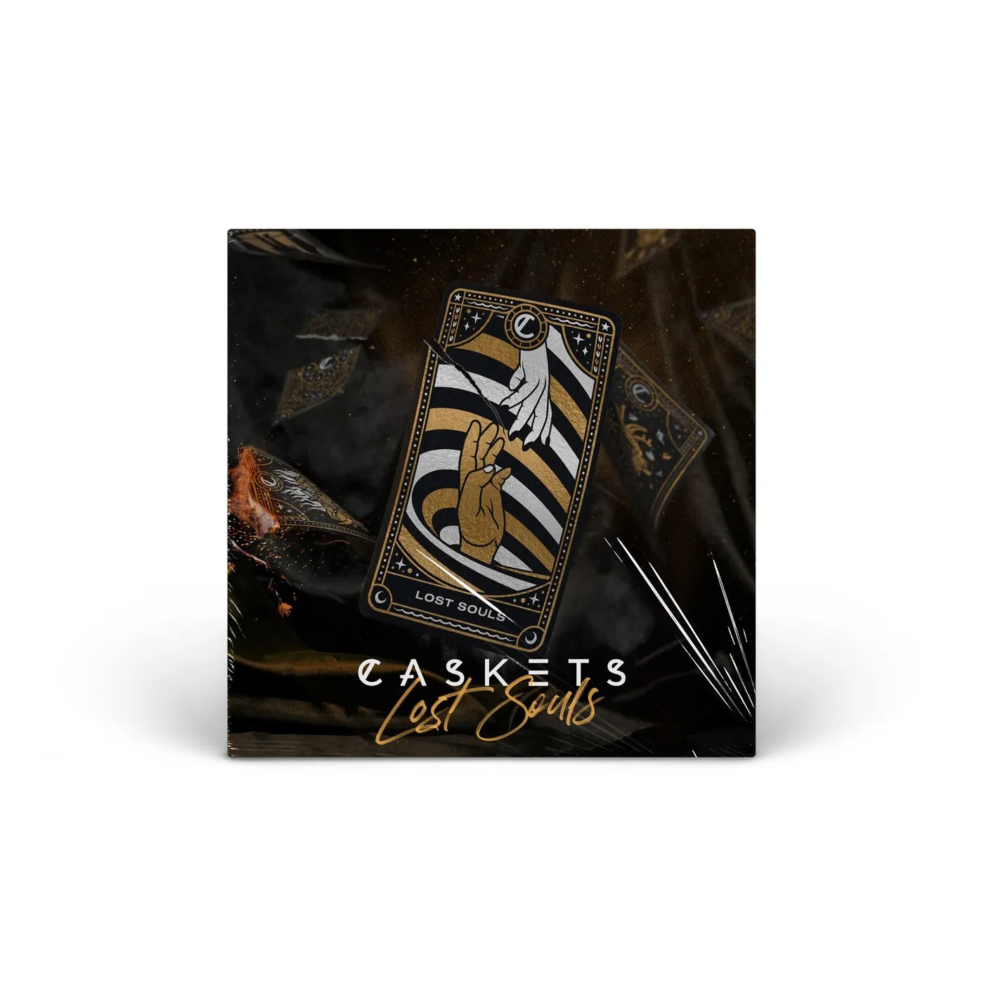 Caskets Lost Souls (Clear with Gold Black Splatter) vinyl LP