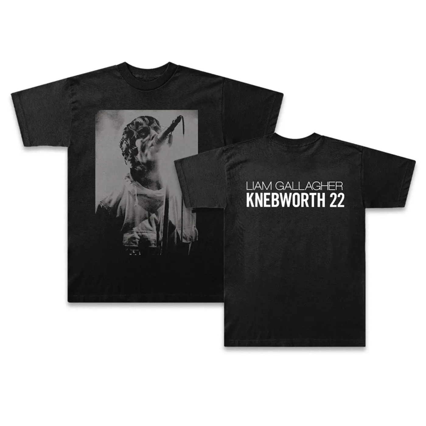 Liam Gallagher Knebworth 22 Live Photo T-Shirt Black