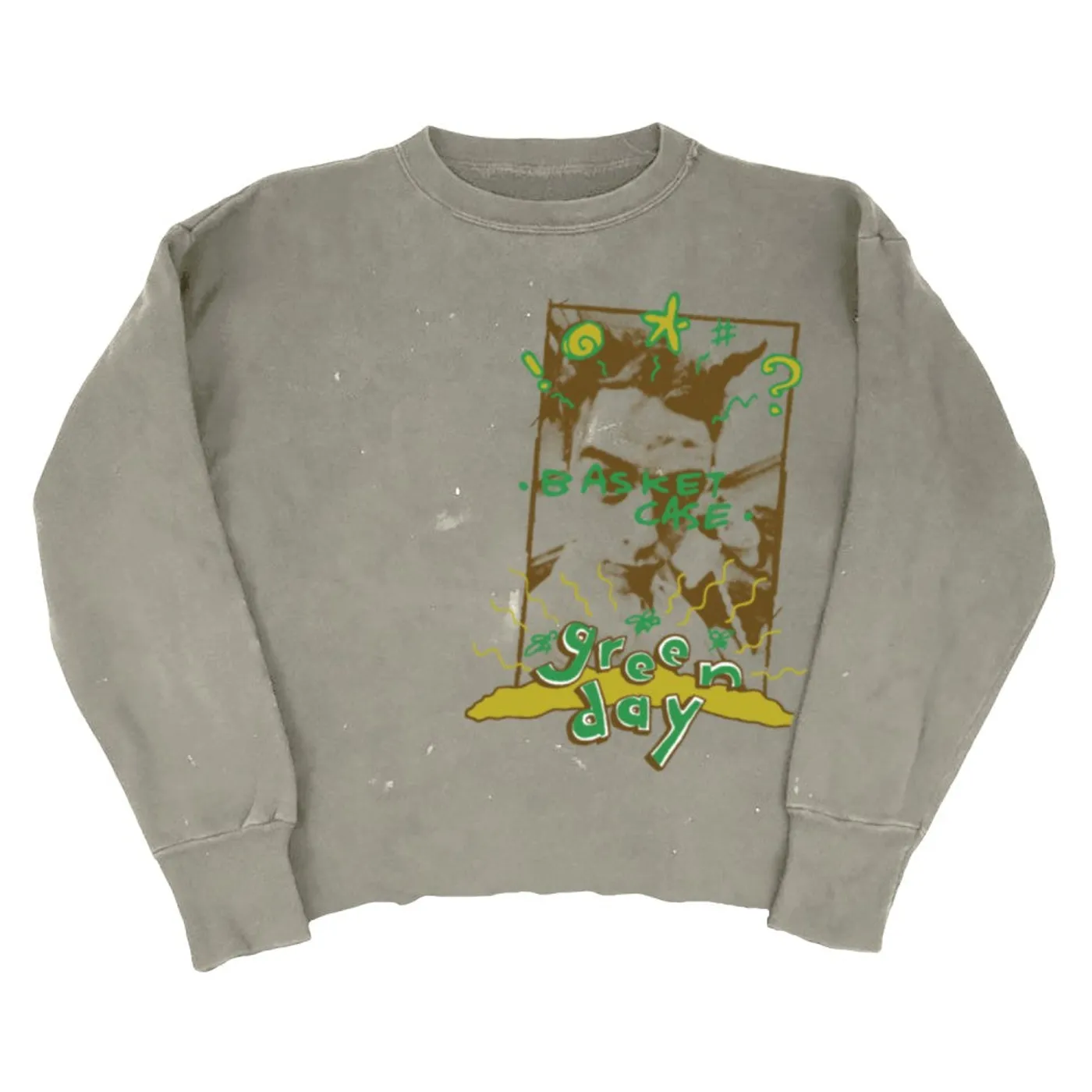 Green Day Dookie Basket Case Cropped Crewneck