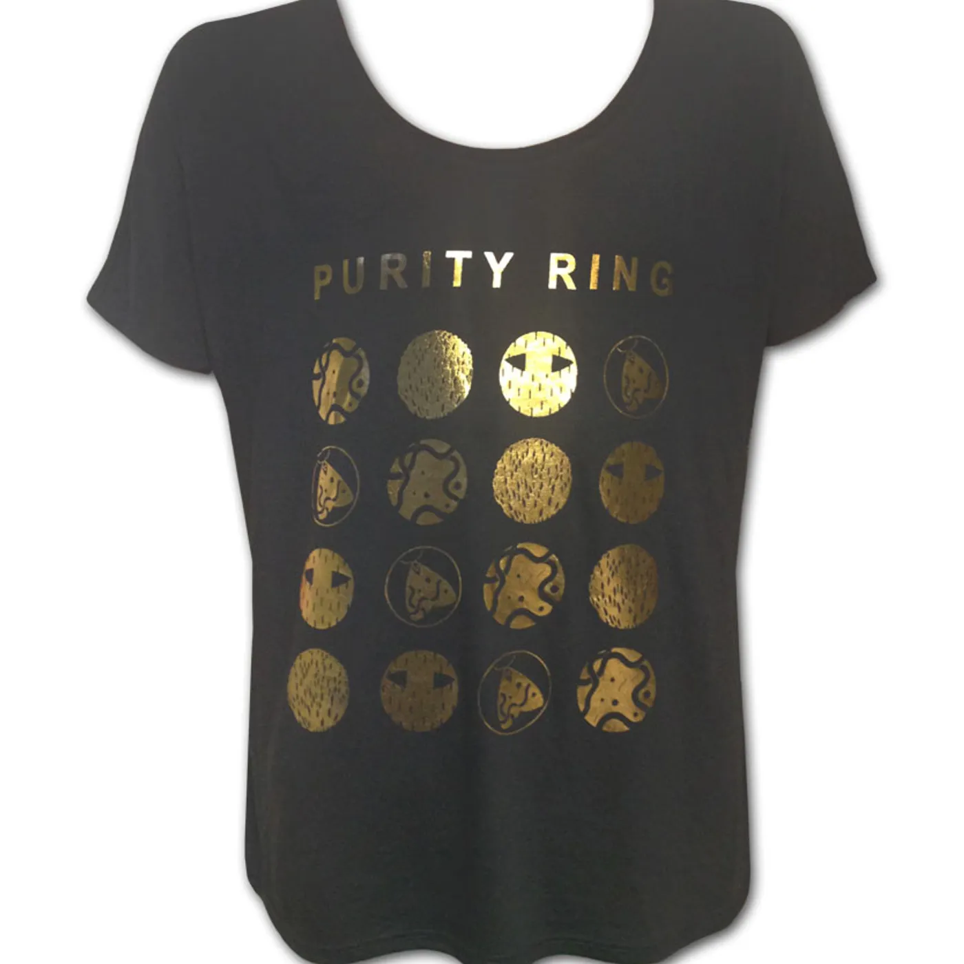 Purity Ring Girl's Gold Foil Symbols Only Flowy Tee