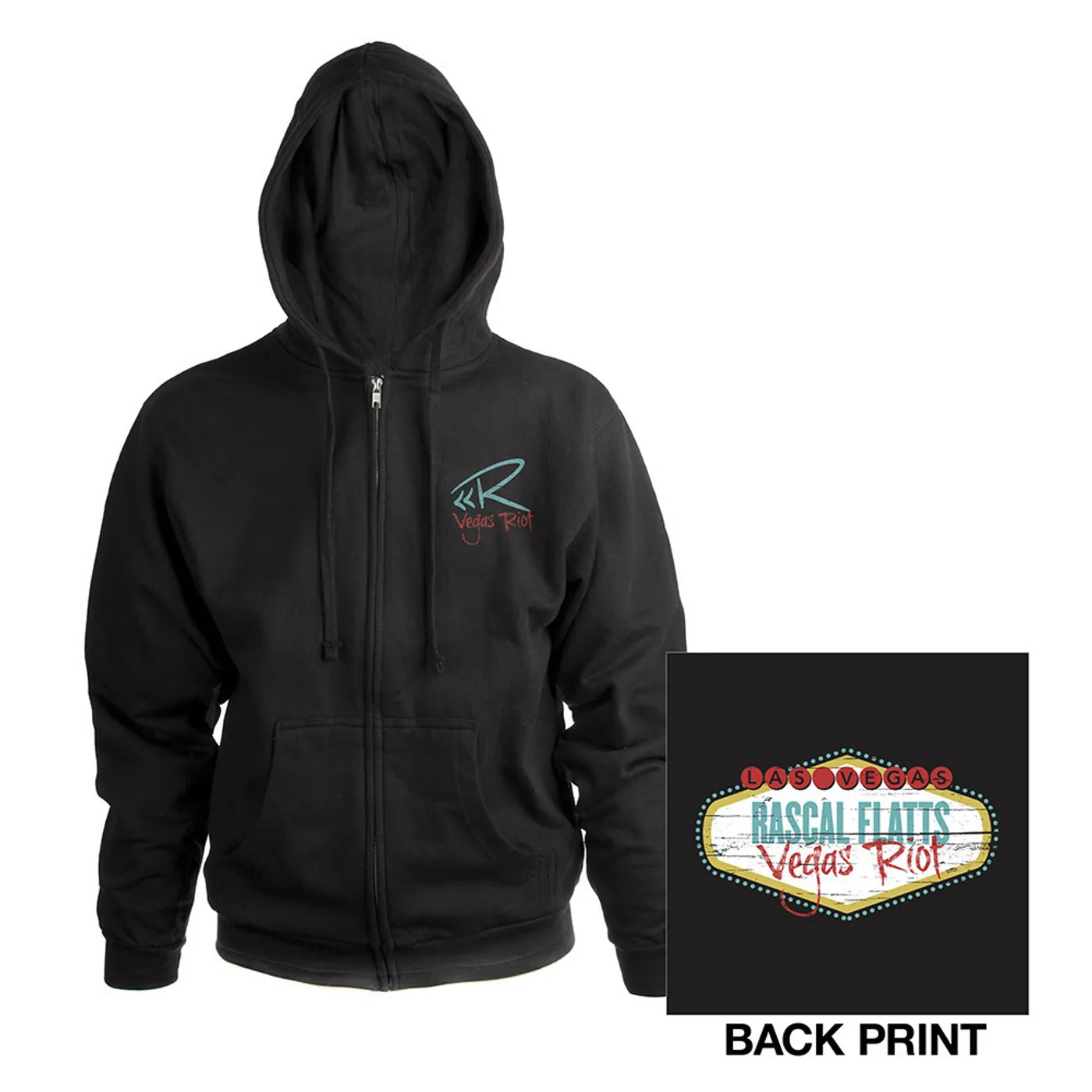 Rascal Flatts Vegas Black Zip Hoodie