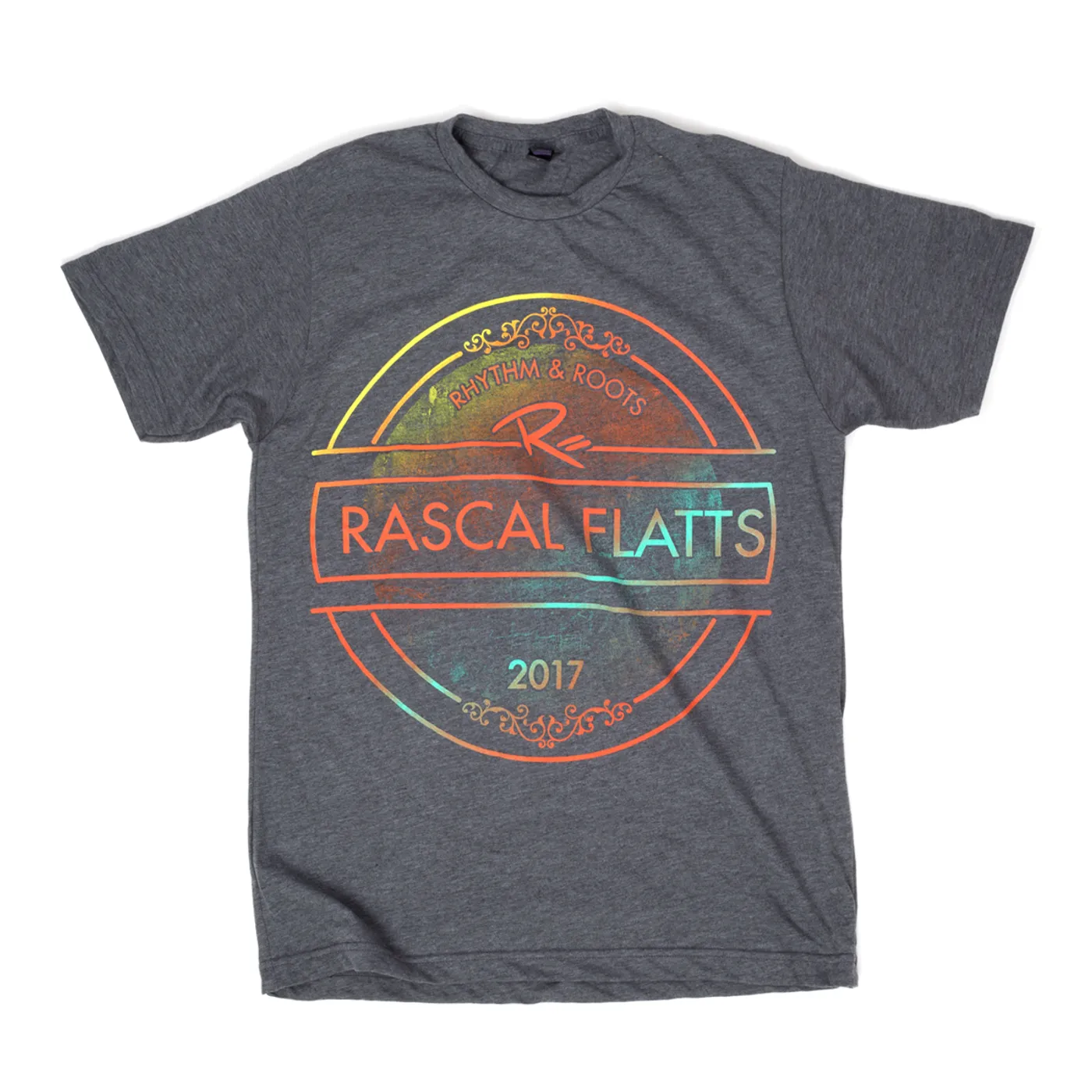 Rascal Flatts Ombre Rhythm & Roots Logo Charcoal T-Shirt