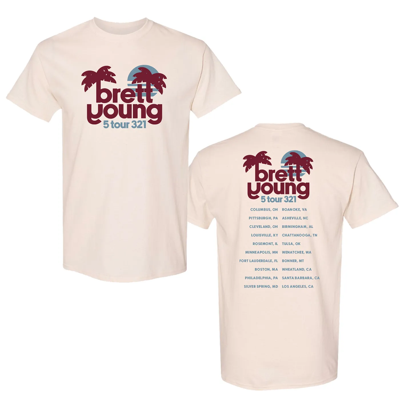 Brett Young 2023 Dated Tour Tee – Cream