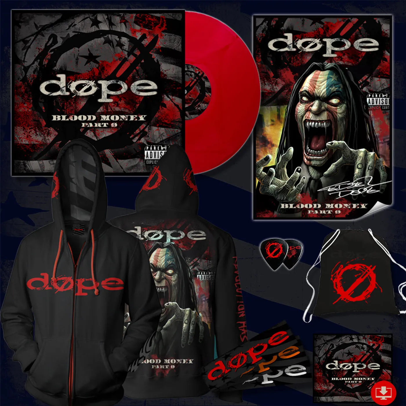 Dope Blood Money Part Zer0 Record & Hoodie Bundle