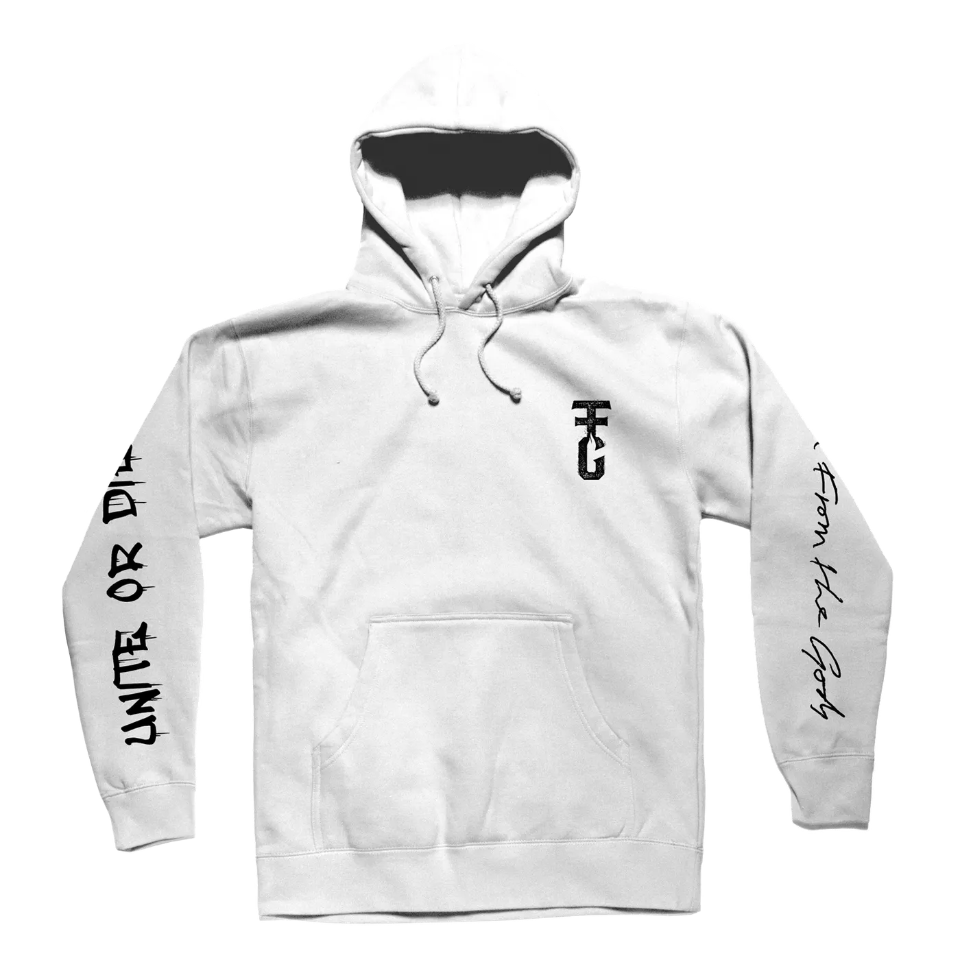 Fire From The Gods Unite Or Die White Hooded Sweatshirt