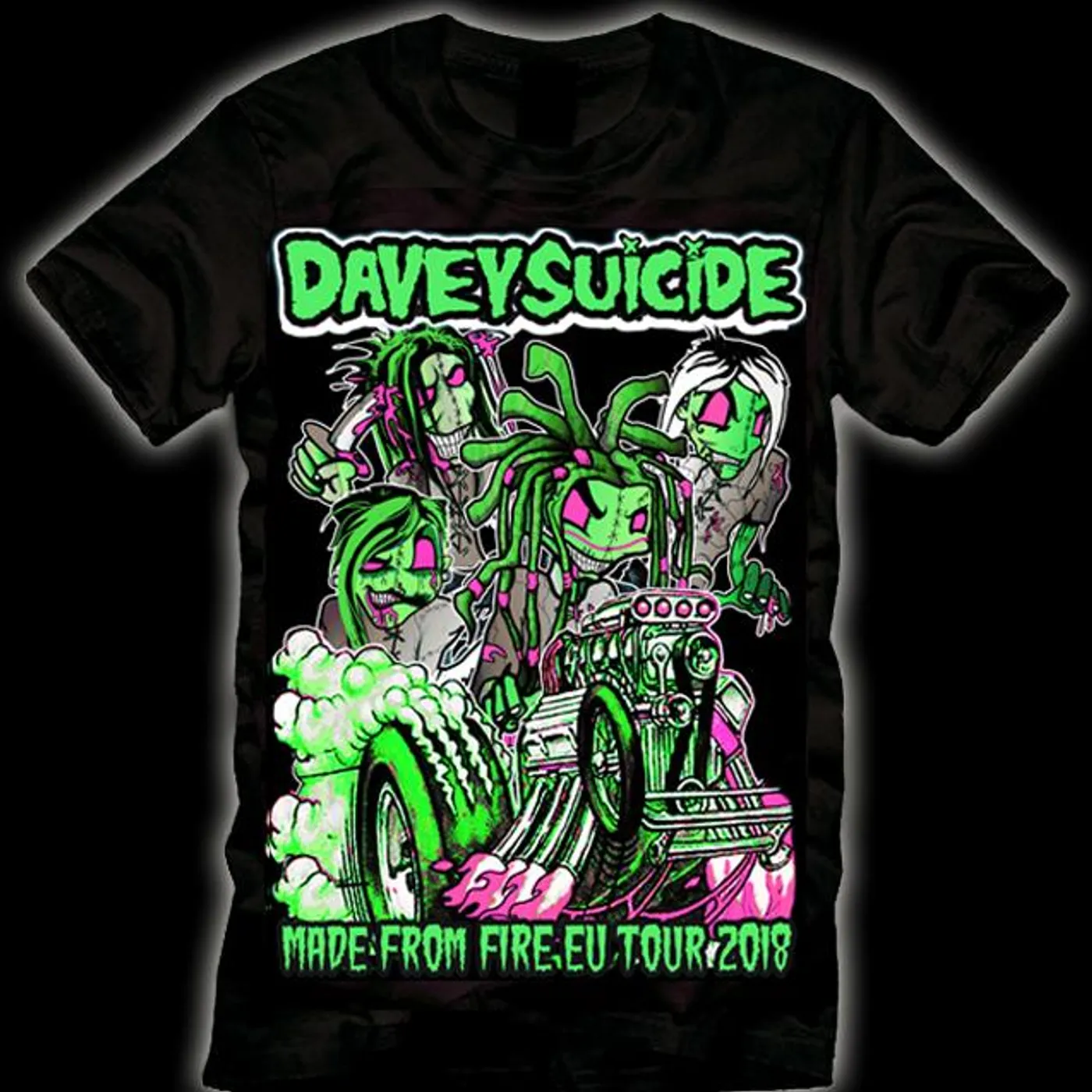 Davey Suicide Made From Fire UK WINTER TOUR Limited Edition T-Shirt **Tour Dates on Back**