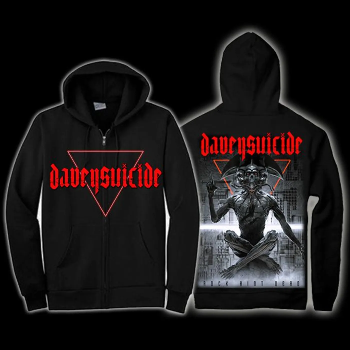 Davey Suicide ROCK AINT DEAD Zip Up Hoodie + FREE digital download ROCK AINT DEAD!