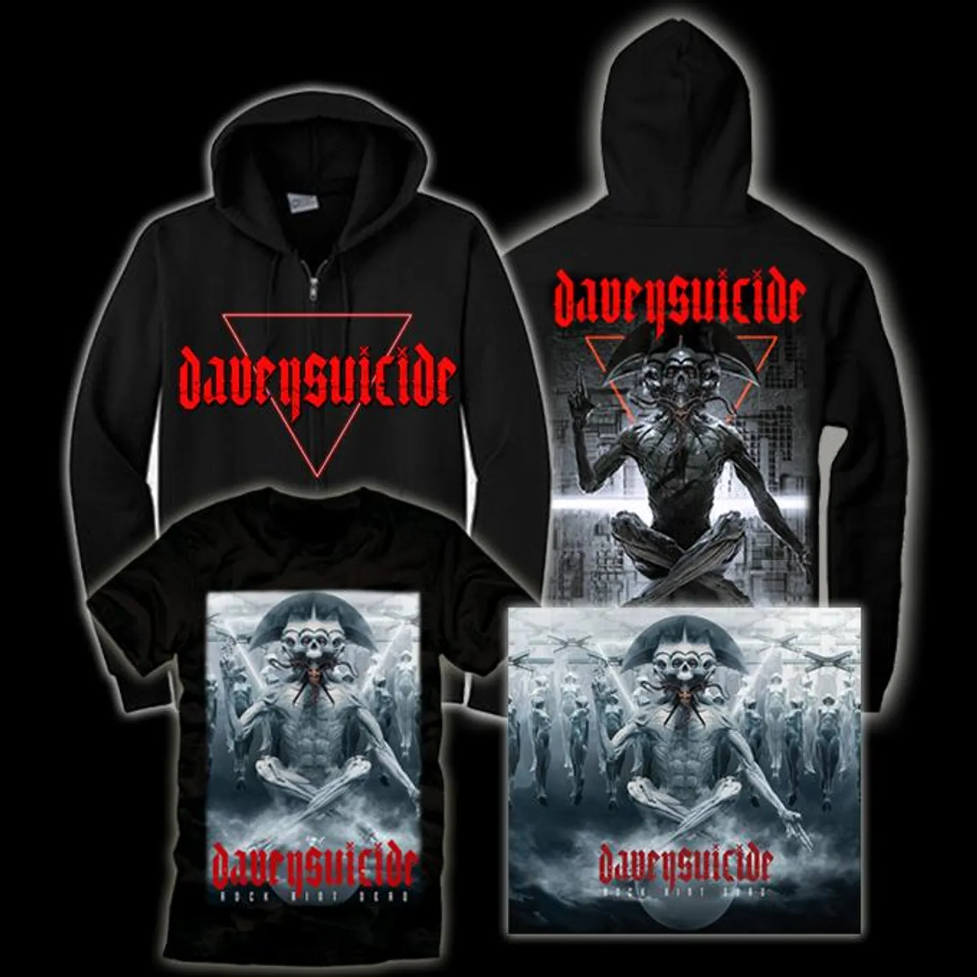Davey Suicide ROCK AINT DEAD Hoodie & Red Shirt Album Bundle *PRE ORDER*