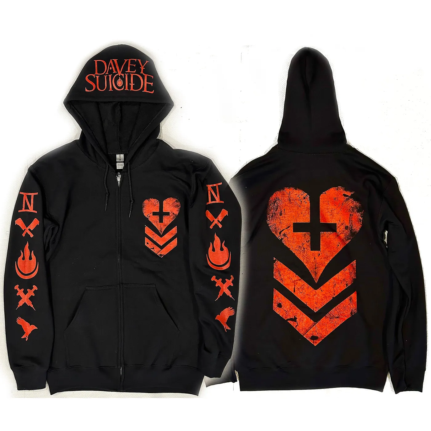 Davey Suicide 11th Anniversary Cross Your Heart Zip Up Hoodie
