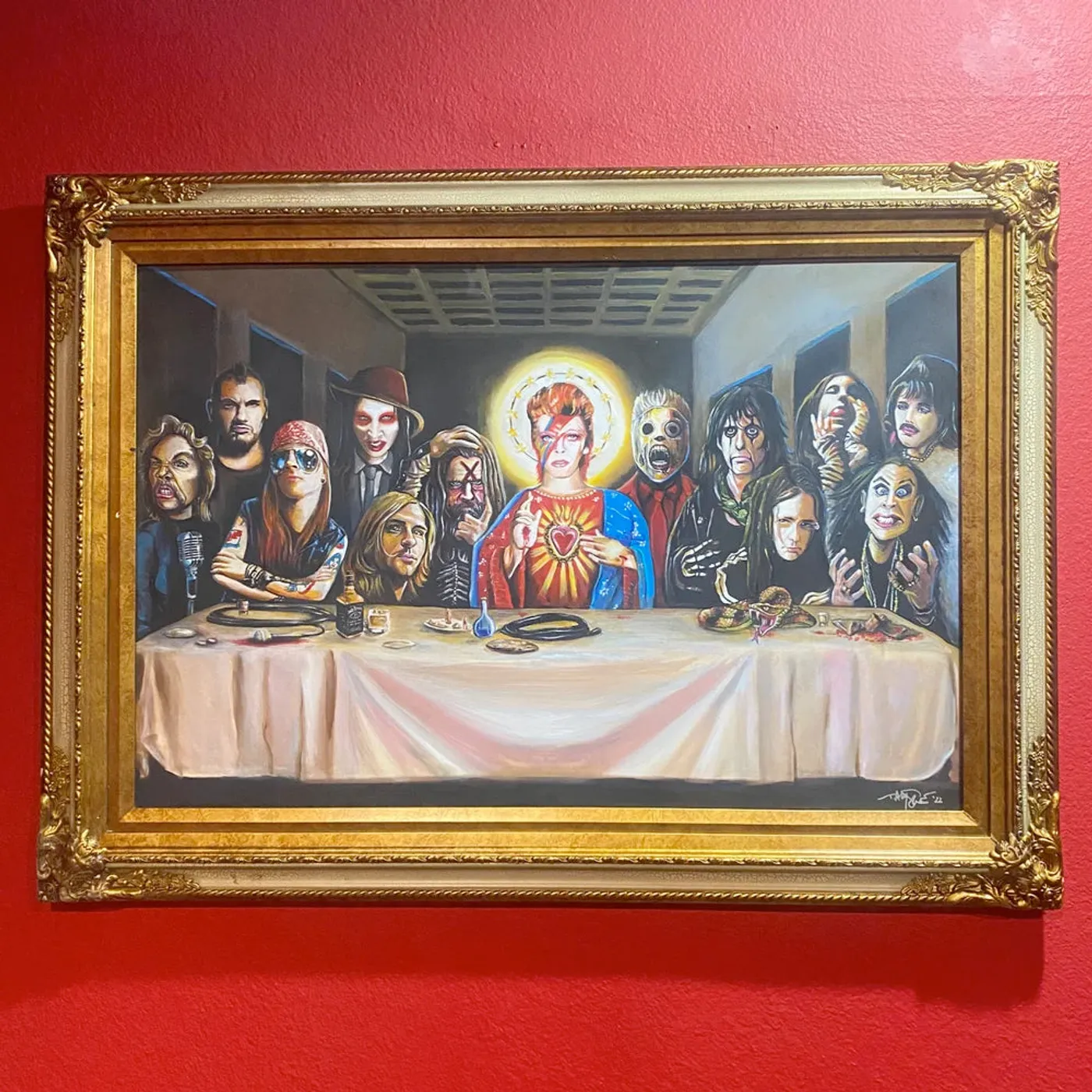 Davey Suicide "The Lead Supper" Original Framed Painting (30x42" Framed)