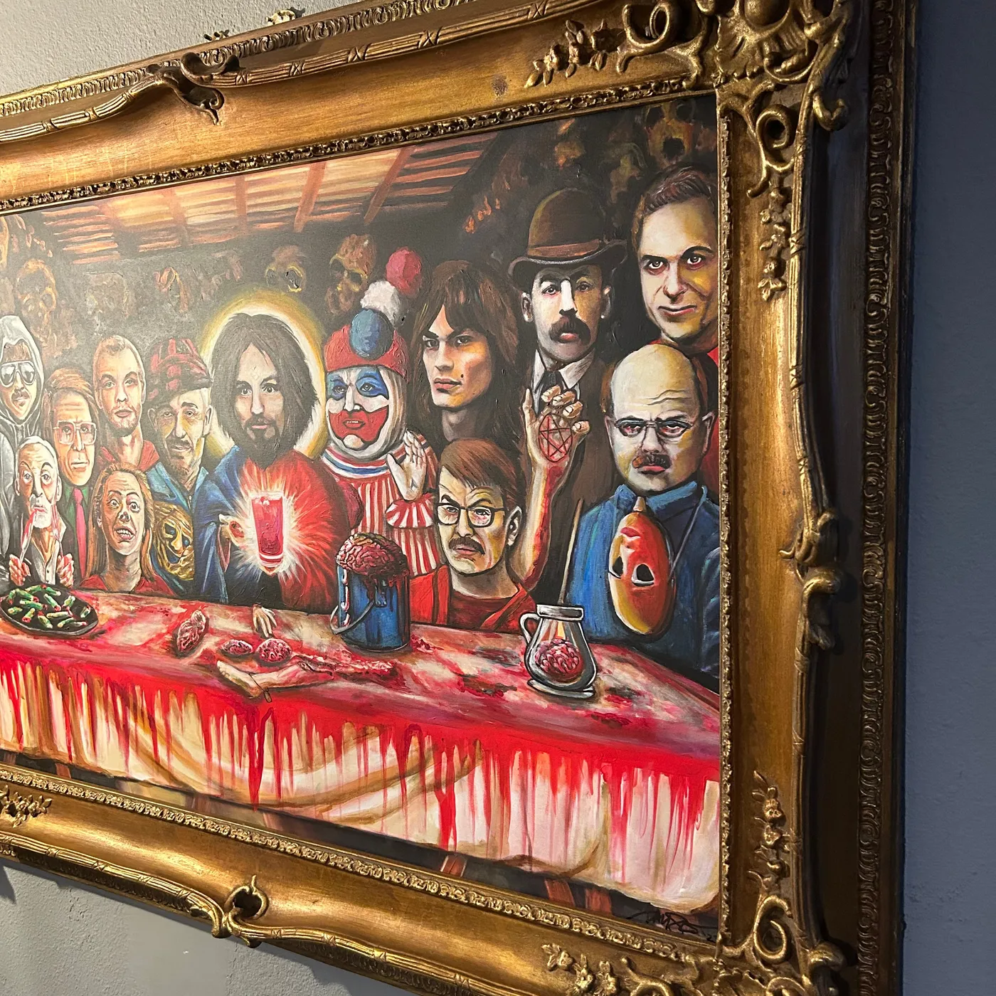 Davey Suicide "SERIAL SUPPER" Original Framed Painting (35x47" Framed)