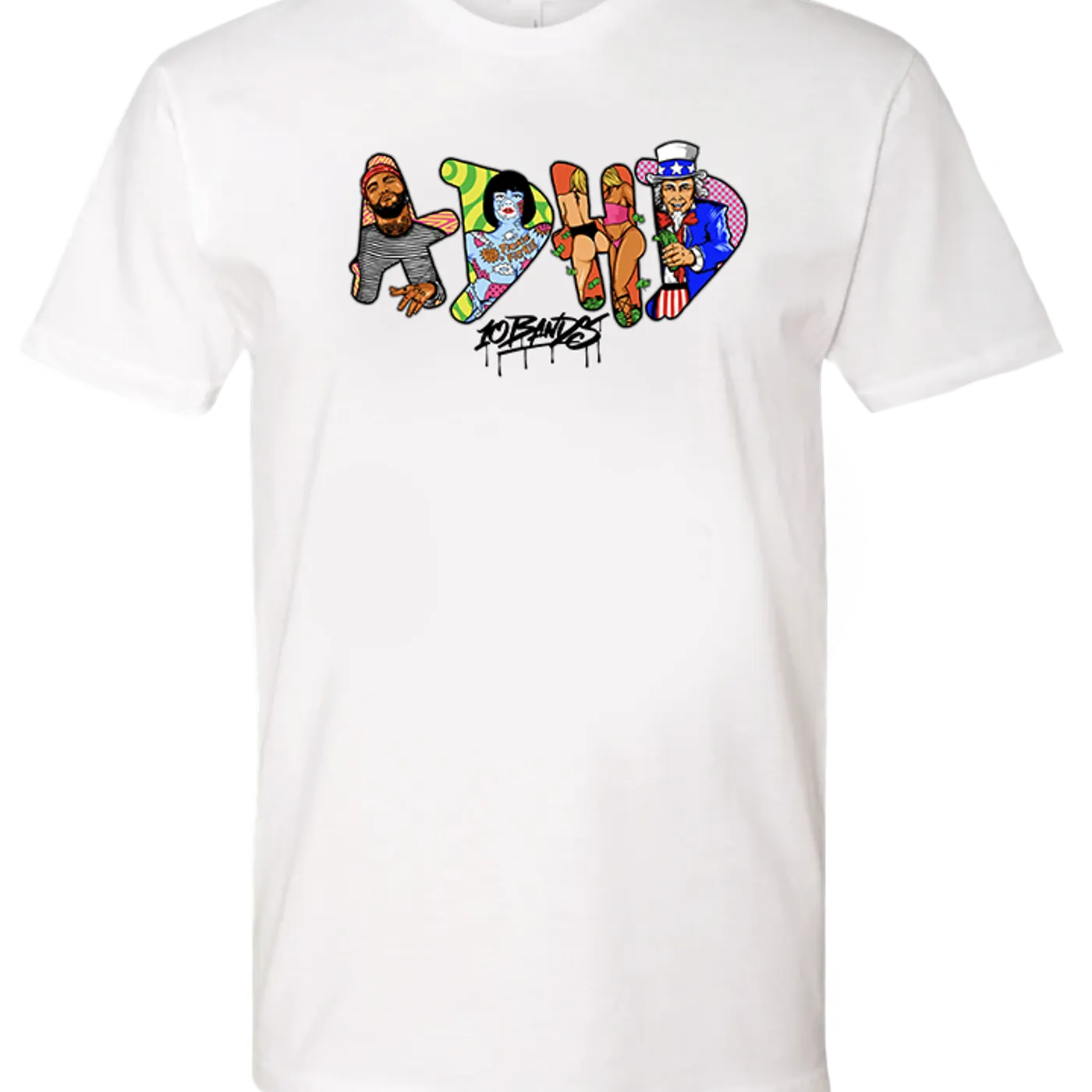 Joyner Lucas ADHD White  10 Bands Tee