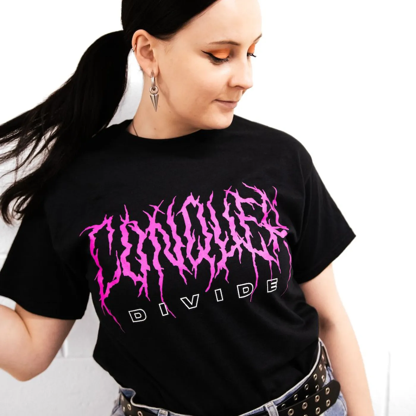 Conquer Divide Pink Death Metal T-shirt