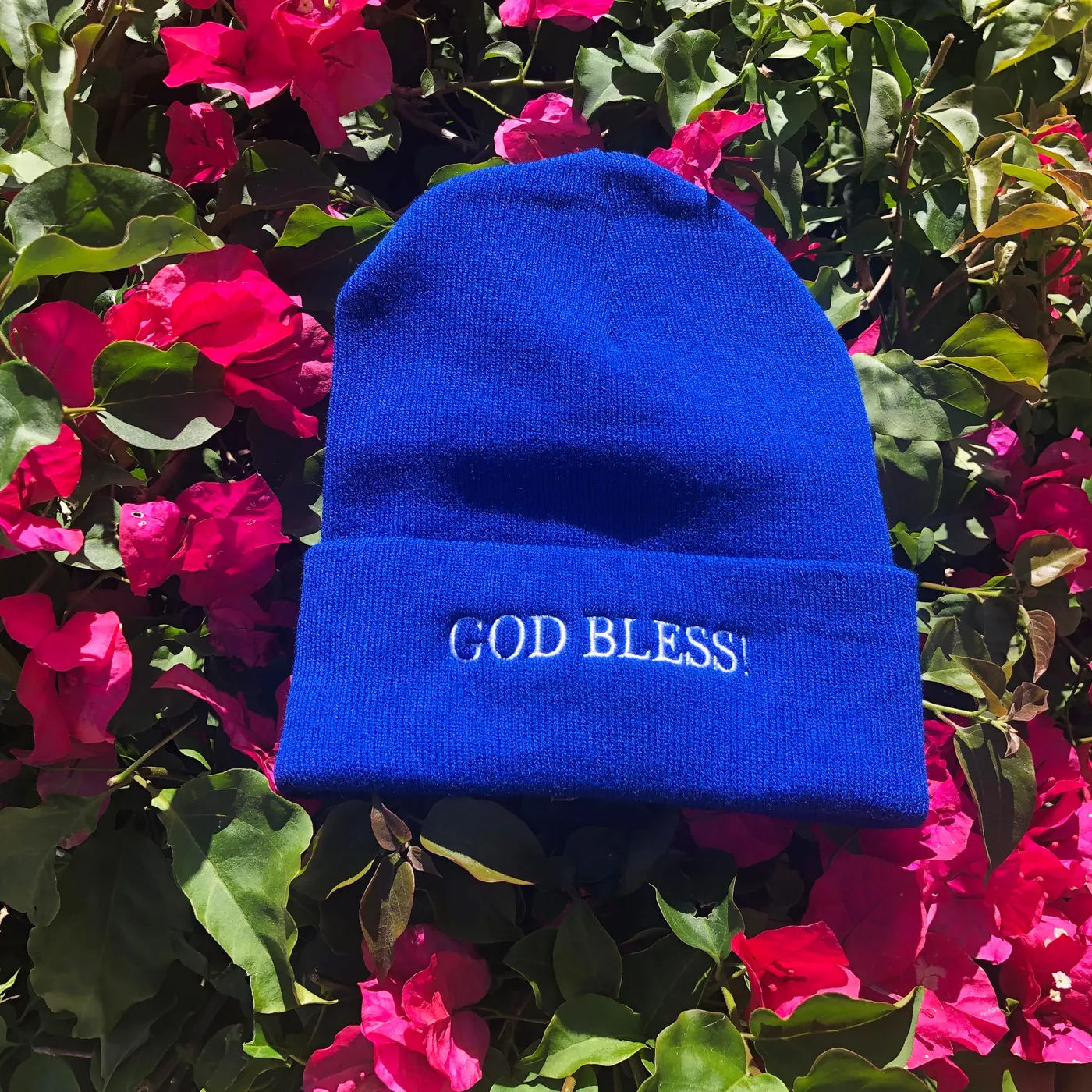 An0maly God Bless! Royal Blue Cuffed Beanie