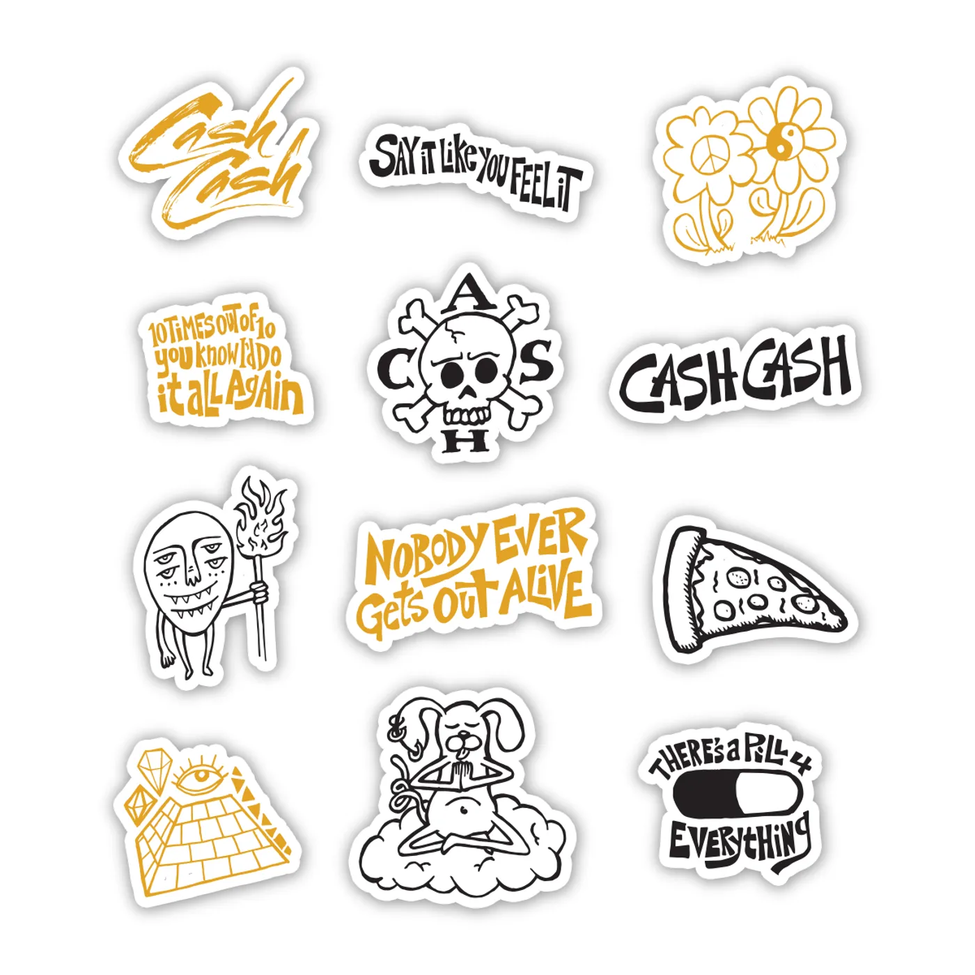 Cash Cash Say It Like You Feel It Sticker Sheet