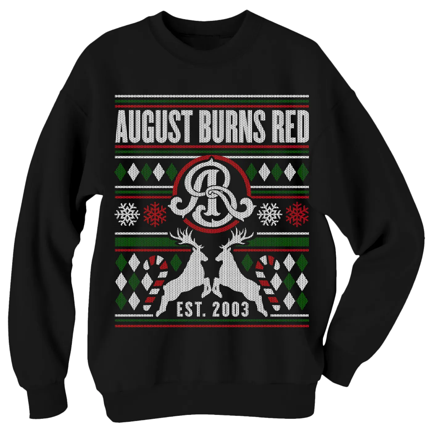 August Burns Red Reindeer Monogram Crewneck Sweatshirt