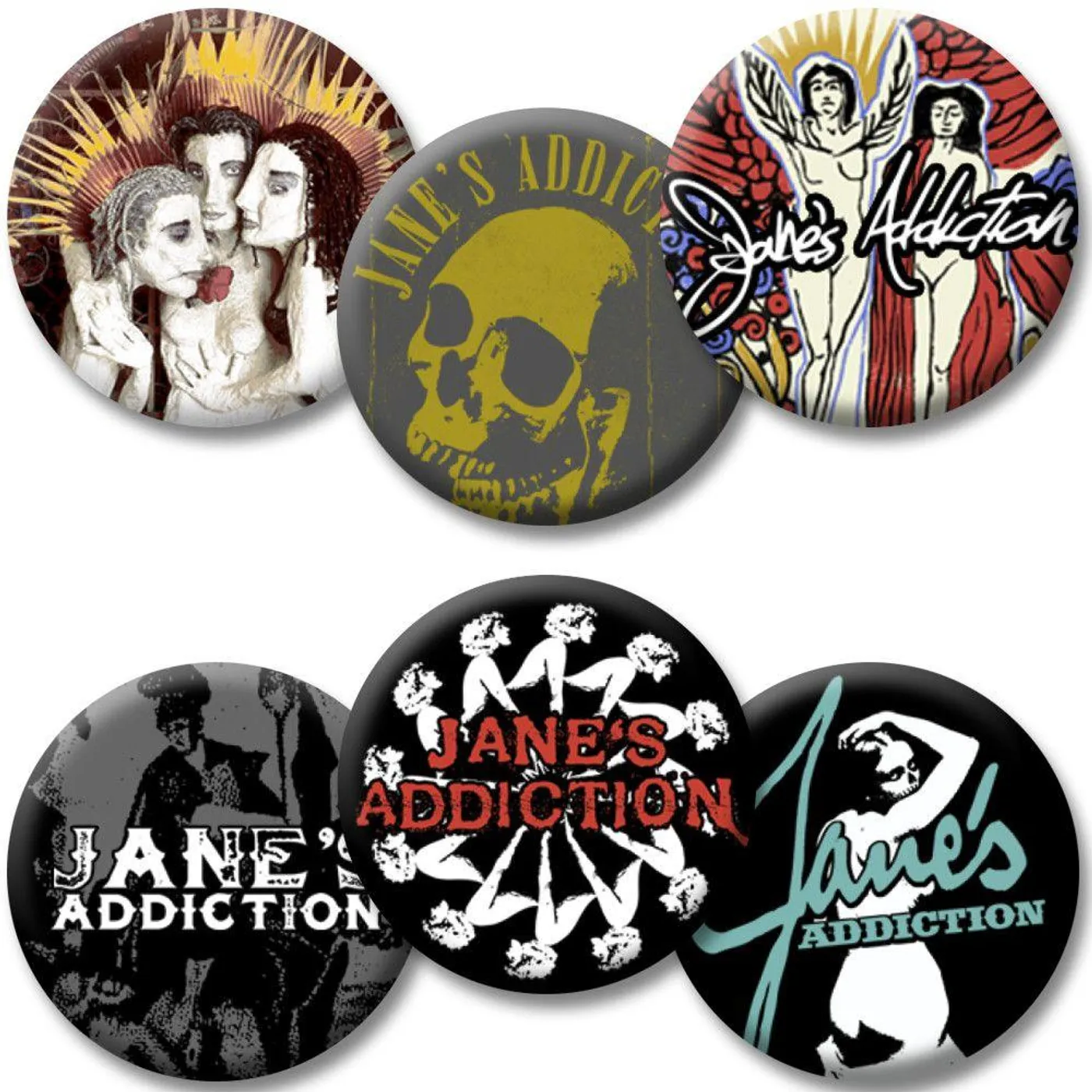 Jane's Addiction Logo Button Set