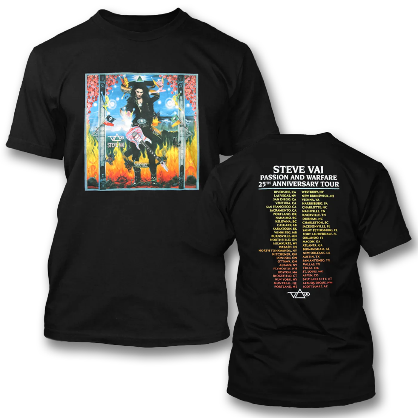 Steve Vai Passion and Warfare 25th Anniversary Tour T-Shirt