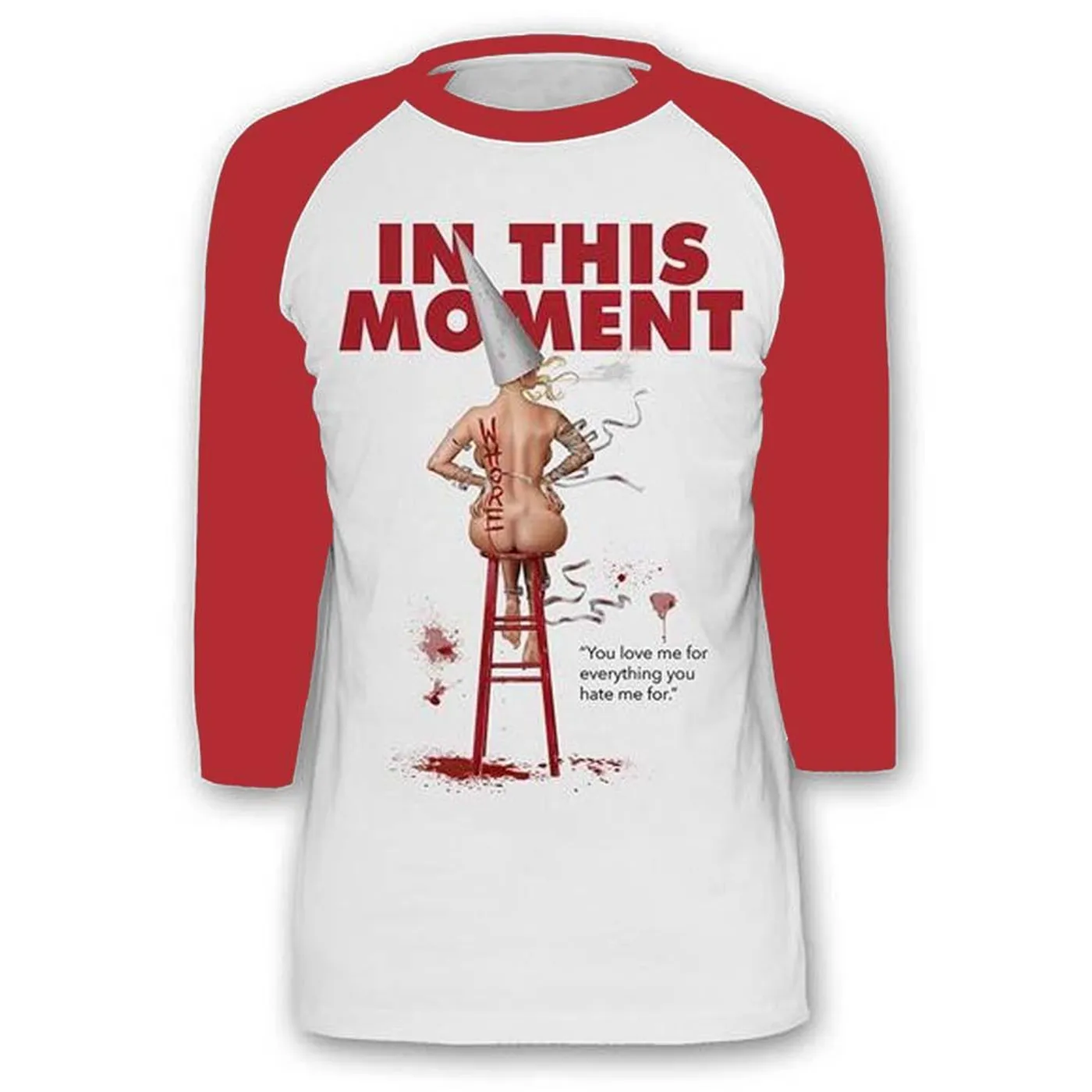 In This Moment Nude Whore Baseball Tee