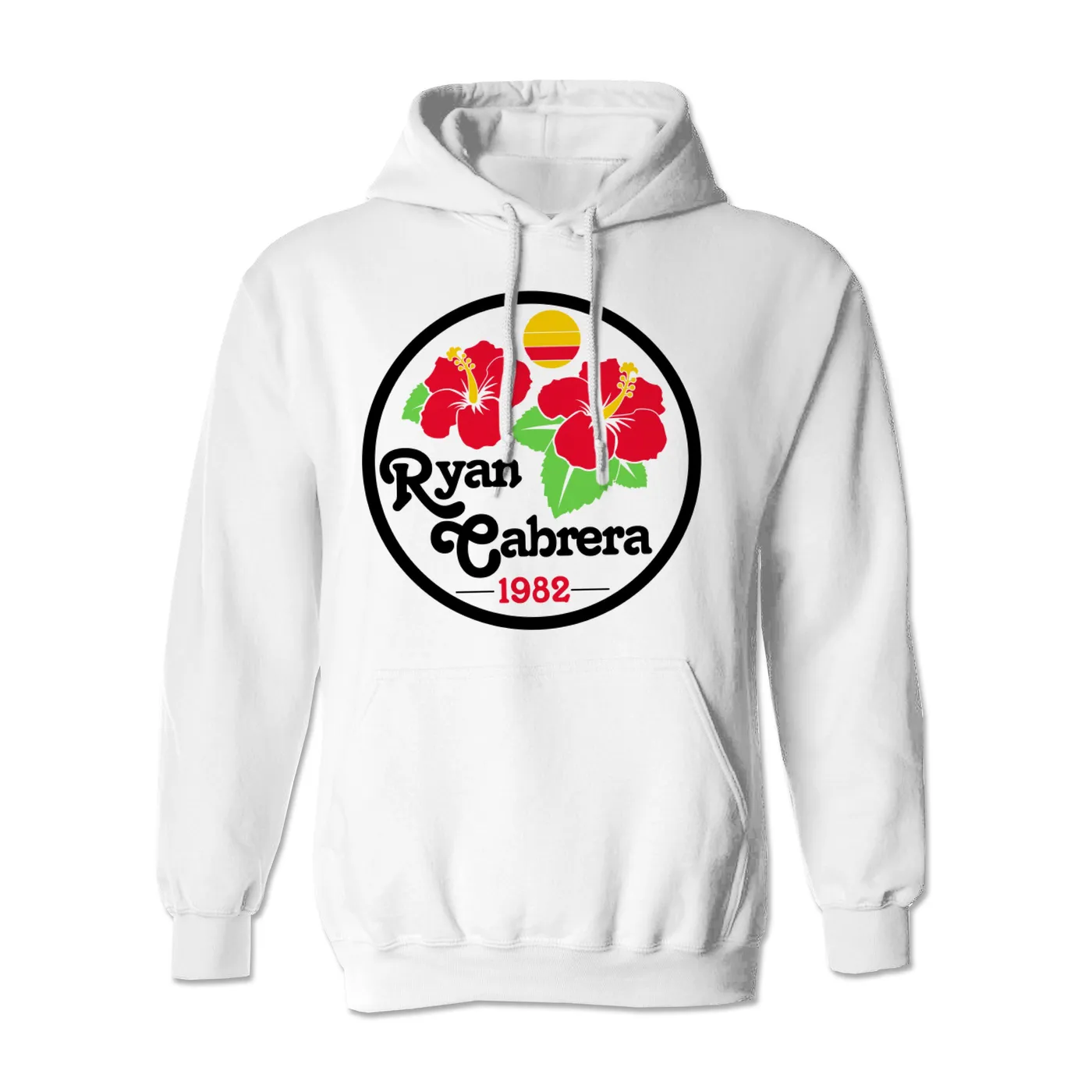 Ryan Cabrera Hibiscus White Pullover Hoodie