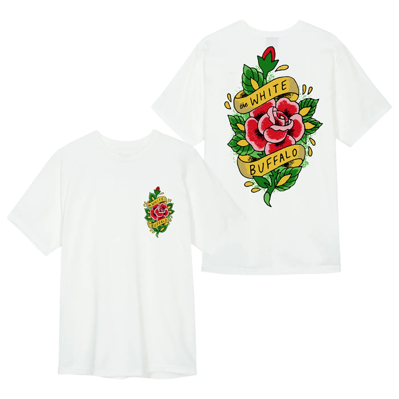 The White Buffalo Rose Tattoo White T-Shirt