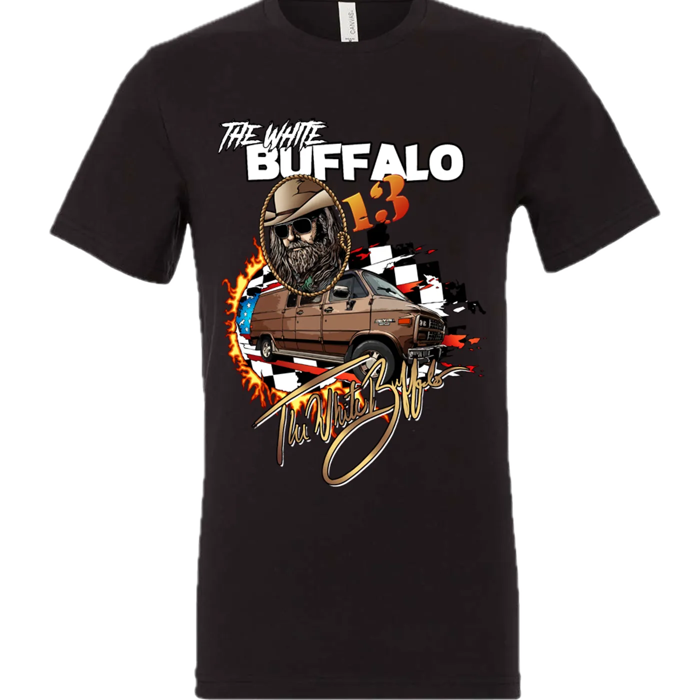 The White Buffalo Nascar Vintage Black Tee
