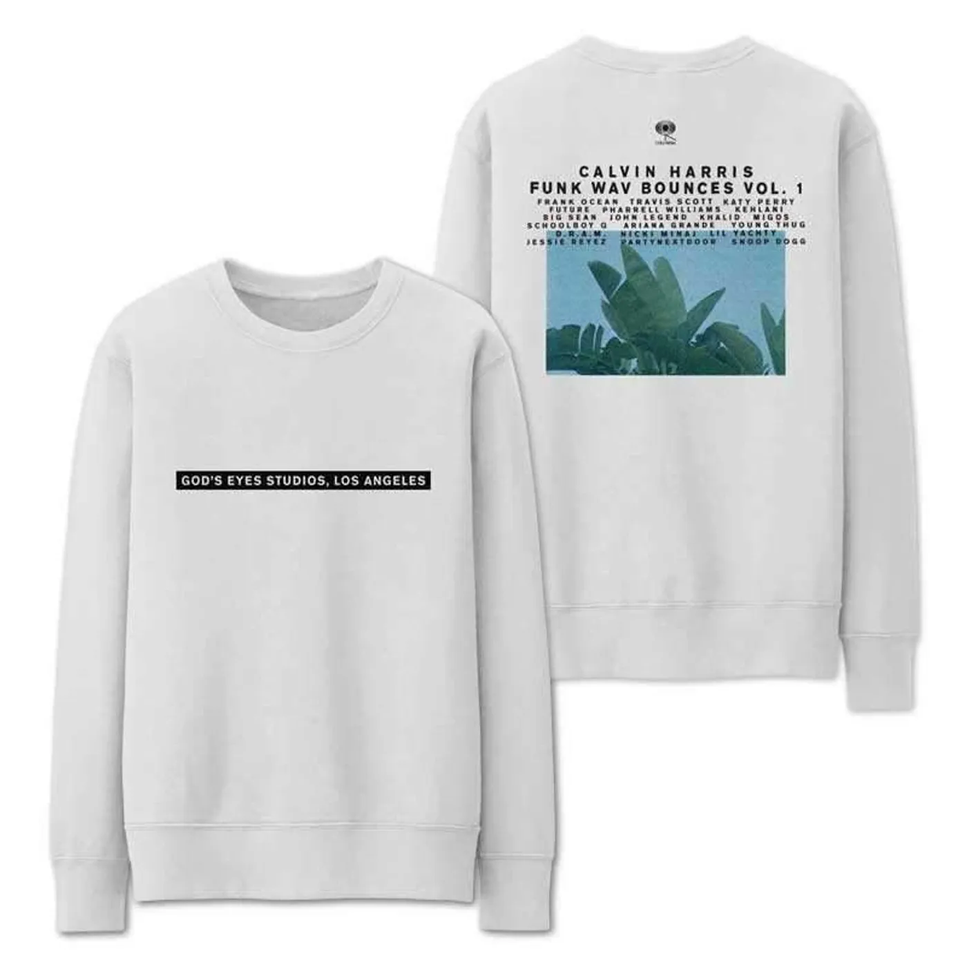 CALVIN HARRIS 'GOD'S EYES STUDIO' WHITE CREWNECK