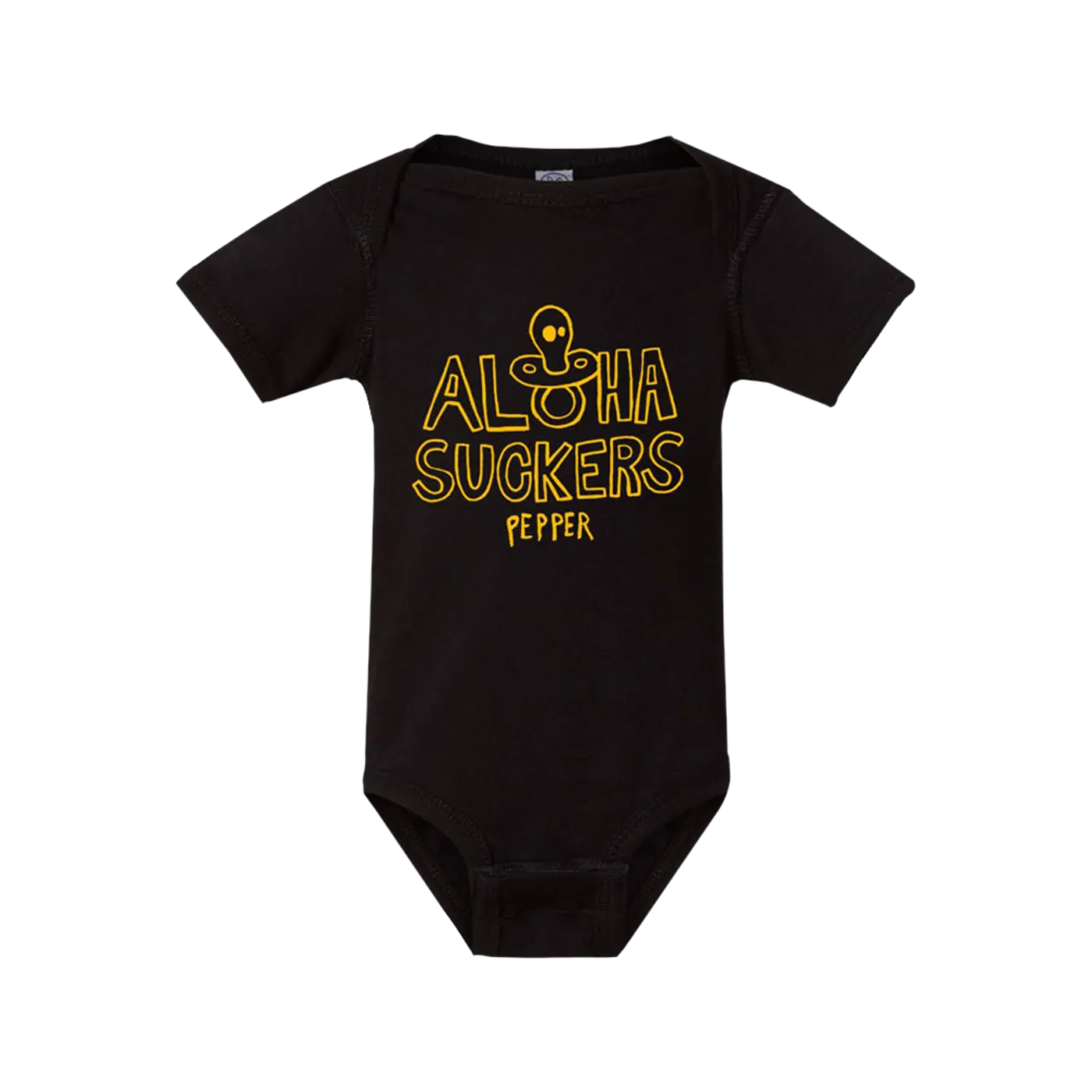 Pepper Aloha Suckers Black Onesie