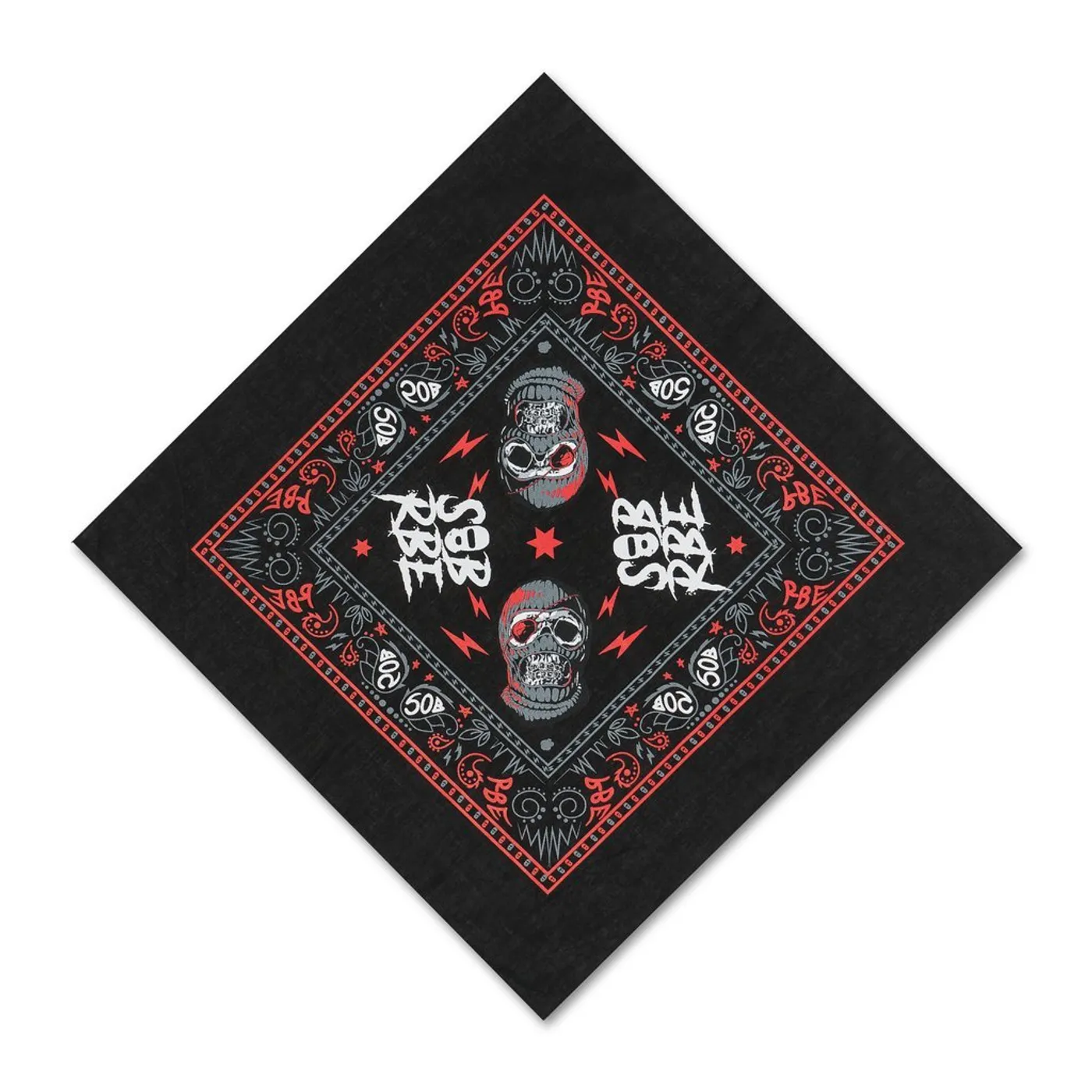 SOB X RBE BANDANA - BLACK/RED