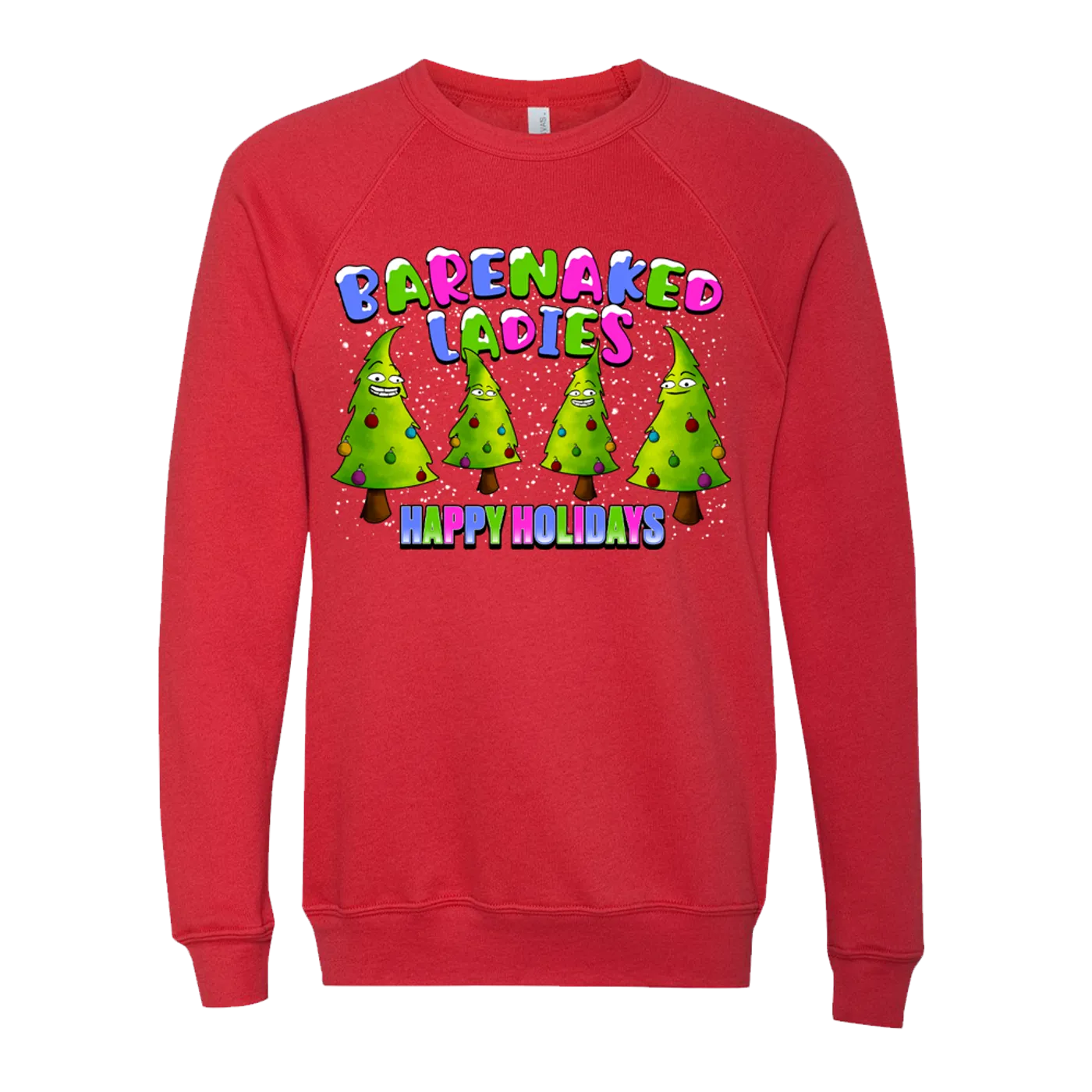 Barenaked Ladies BNL Happy Holidays Trees Red Crewneck Sweatshirt