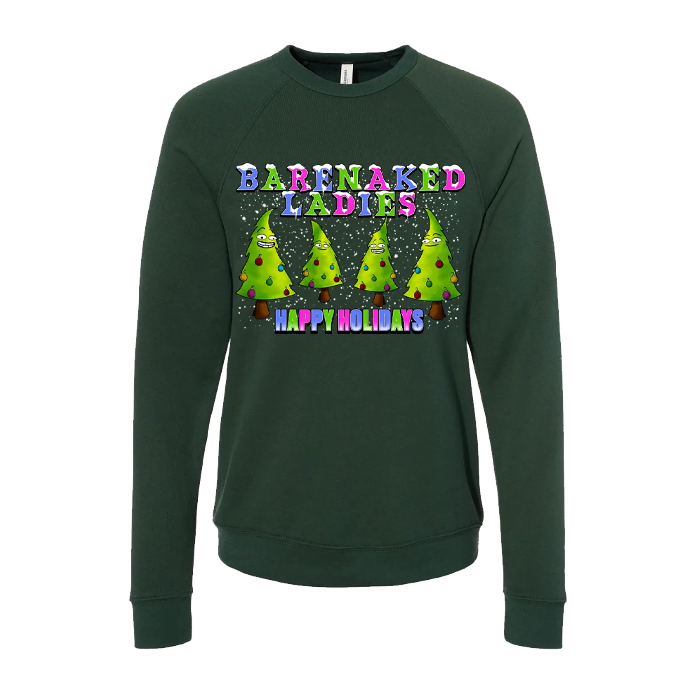 Barenaked Ladies BNL Happy Holidays Trees Green Crewneck
