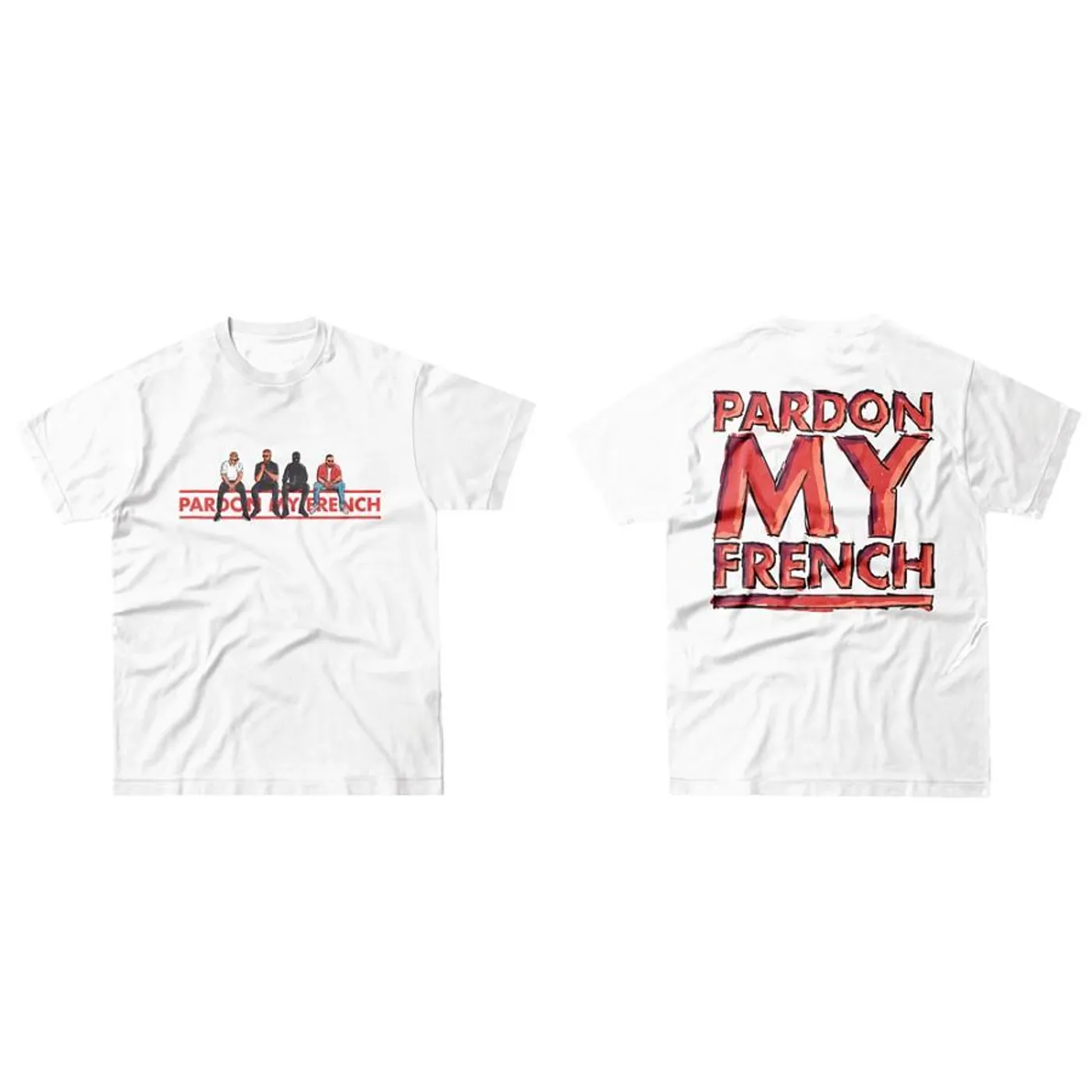 Pardon My french White Tshirt Crew Edition