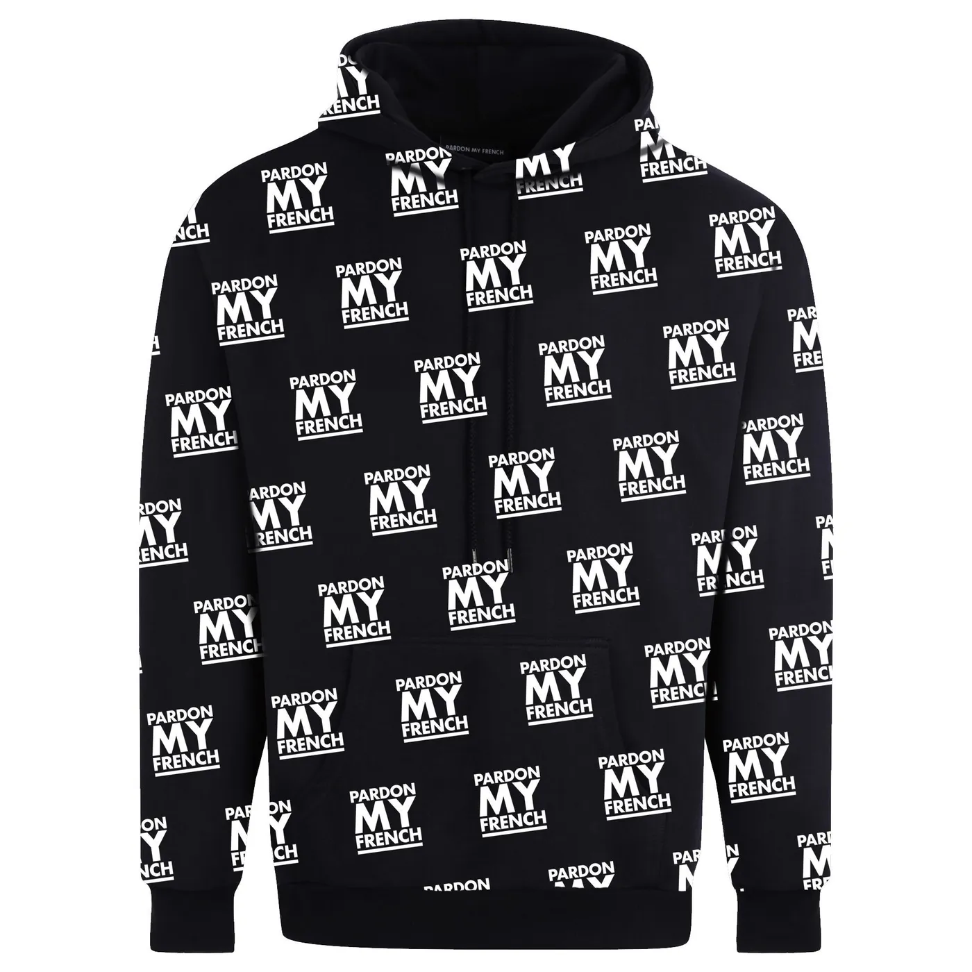 Pardon My French HOODIE ALL OVER BLACK