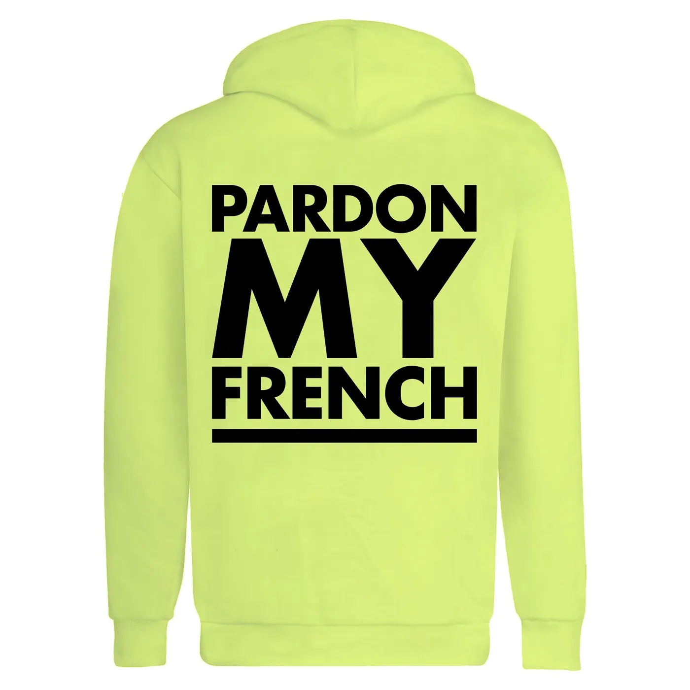 Pardon My French HOODIE PMF CLASSIC LOGO NEON YELLOW
