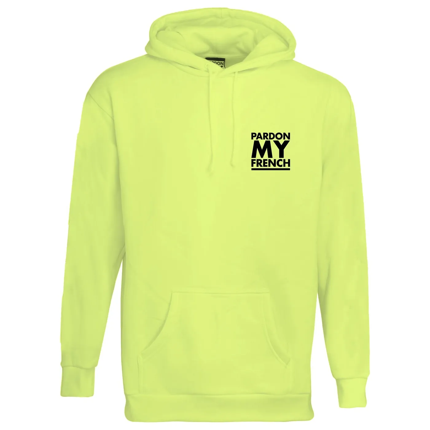 Pardon My French HOODIE PMF CLASSIC LOGO NEON YELLOW