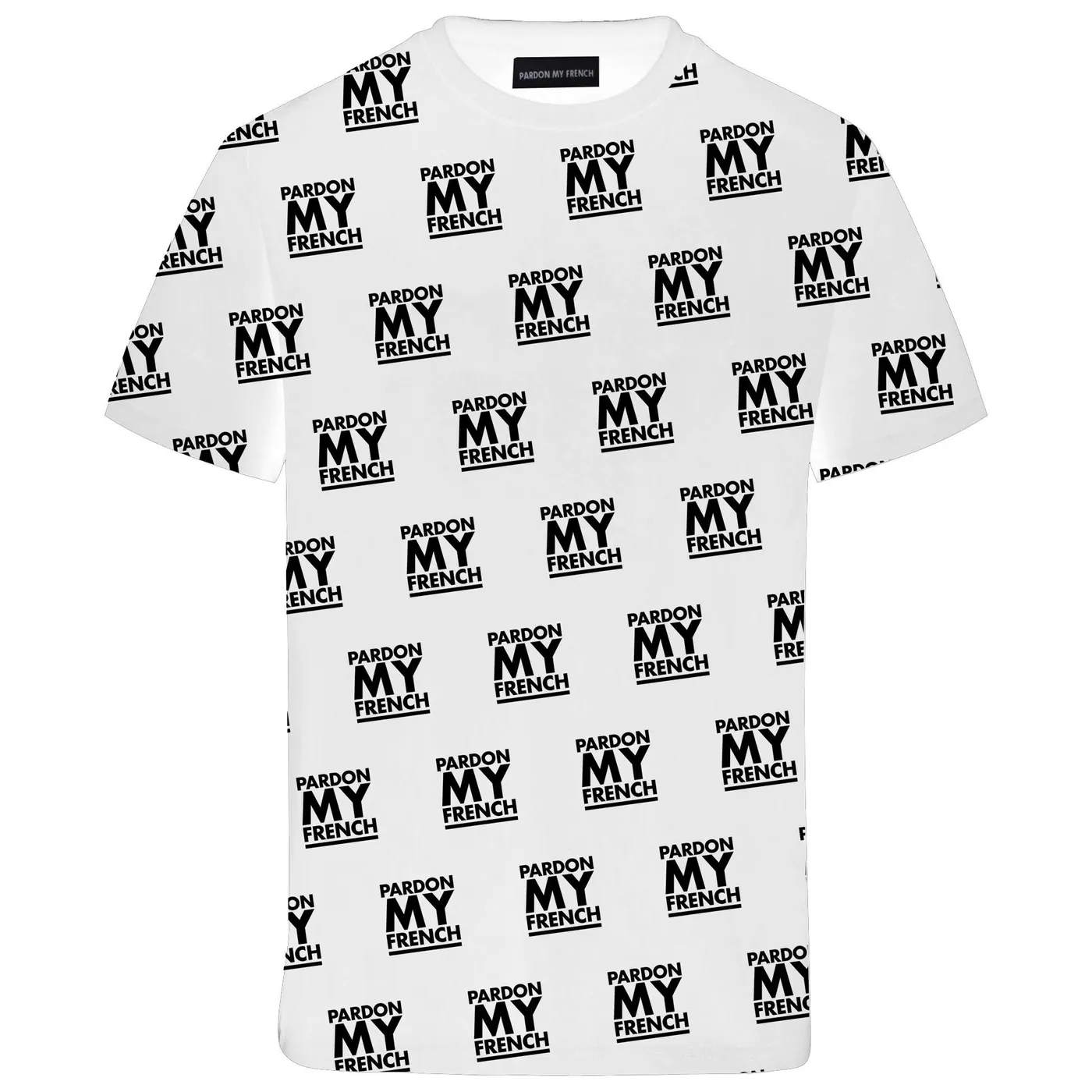 Pardon My french All Over White Tshirt