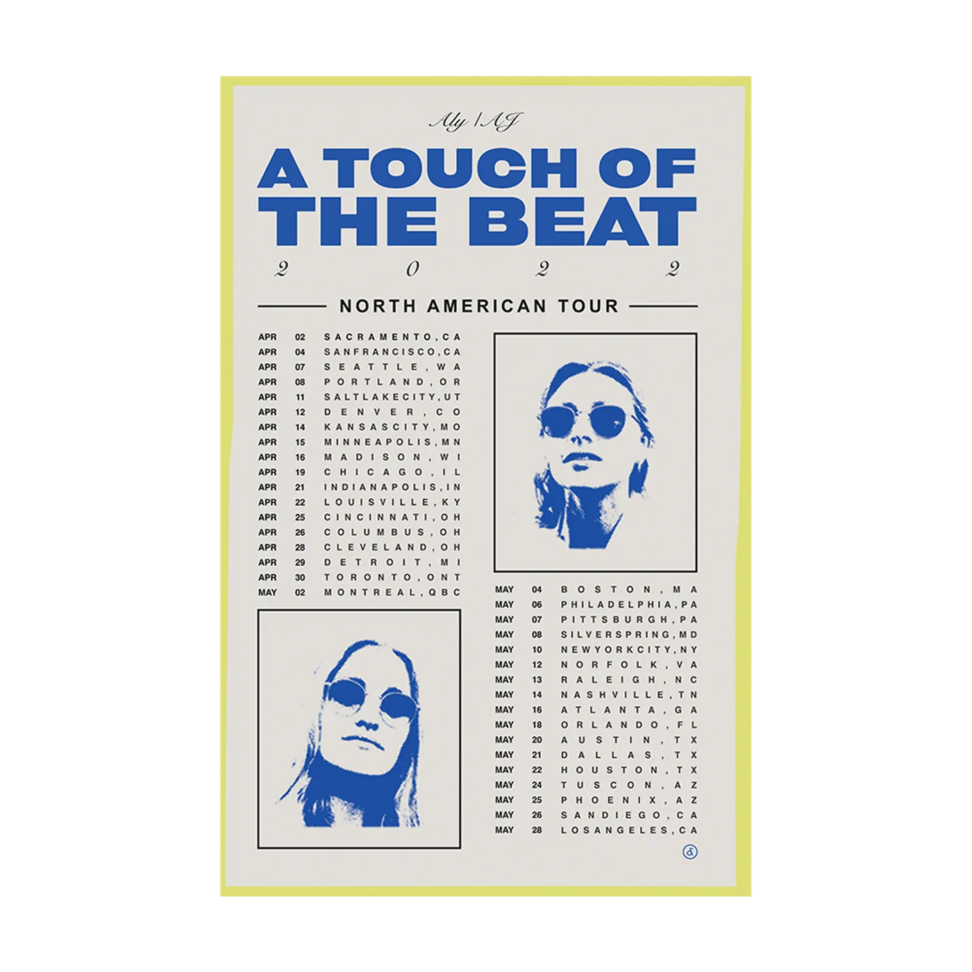 Aly & AJ Signed ATOTB US Tour Poster