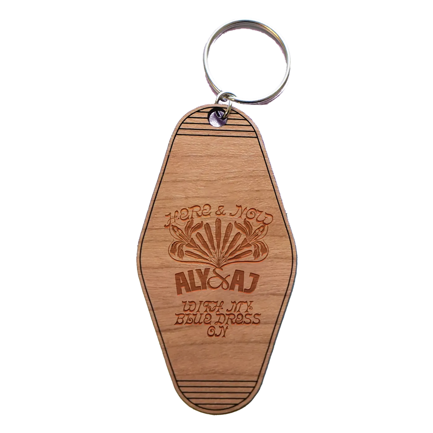 Aly & AJ Here and Now Wooden Keychain