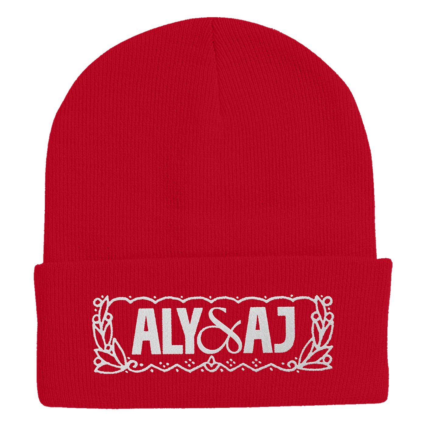 Aly & AJ Cozy Logo Red Beanie