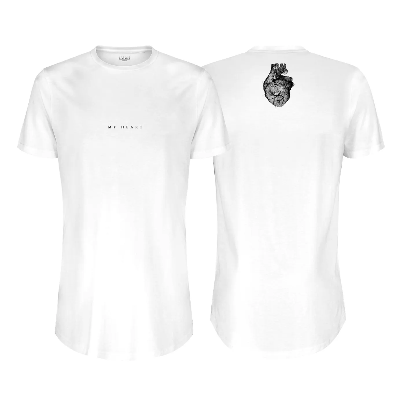 Nic Fanciulli White Longline w/ small My Heart graphic