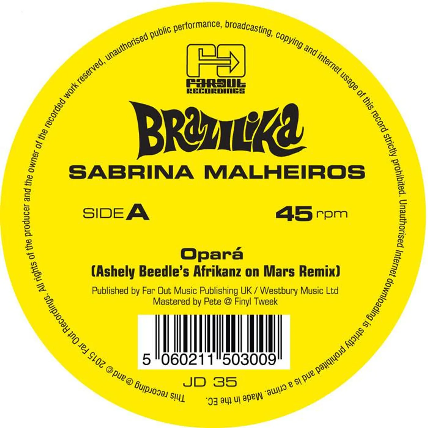Sabrina Malheiros - Opará (Ashley Beedle's Afrikanz On Mars Remixes) [2015]