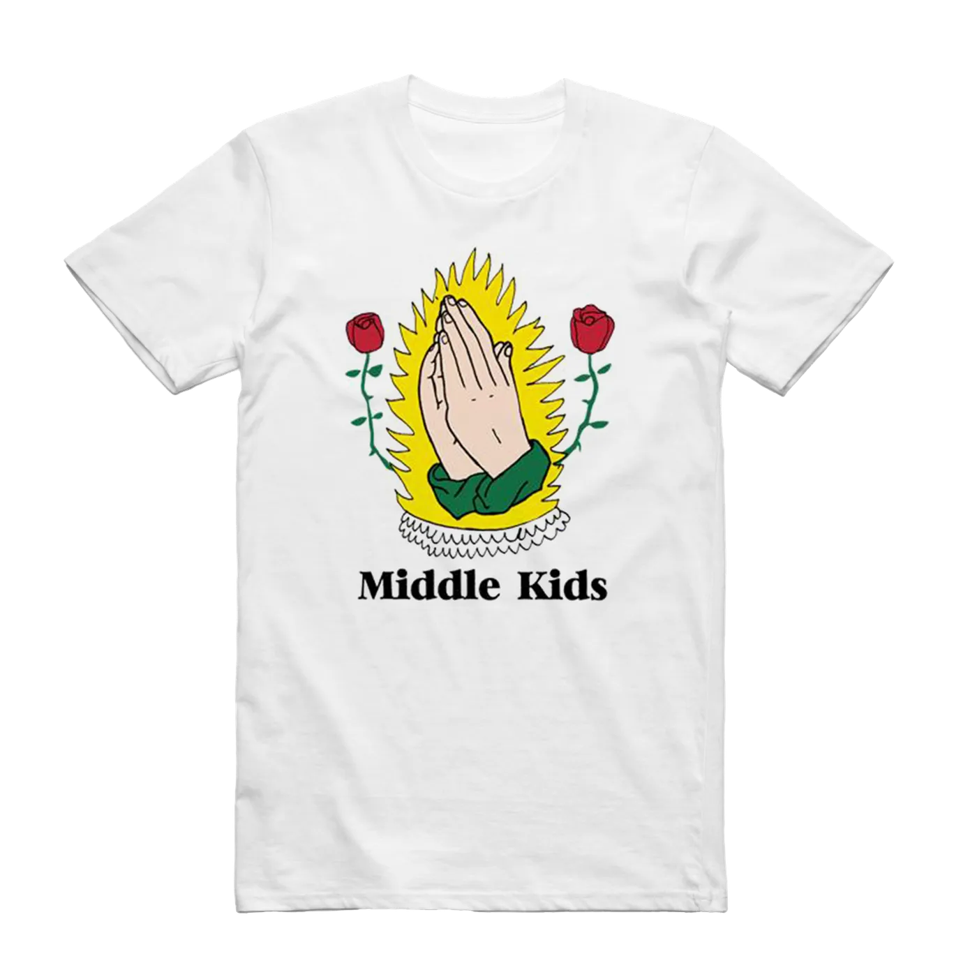 Middle Kids White Praying Hands Tee
