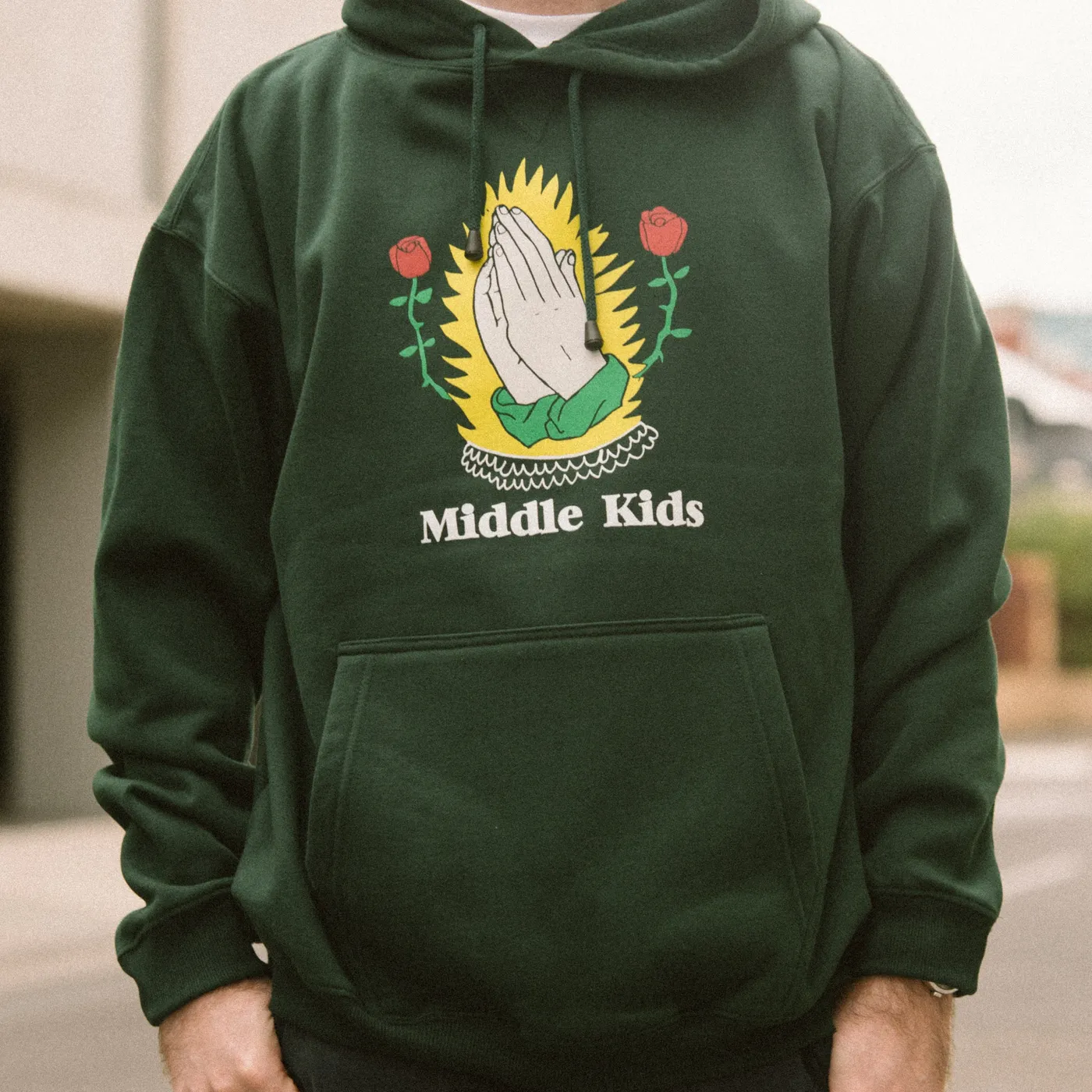 Middle Kids GREEN HANDS HOODIE