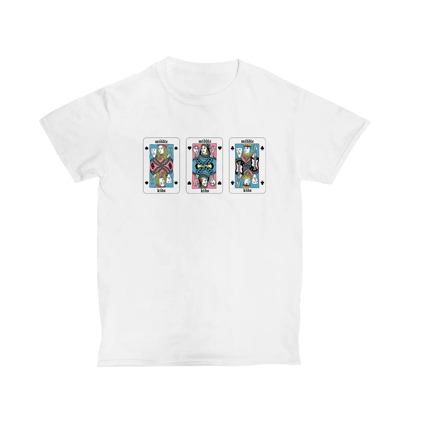 Middle Kids White Playing Cards Tee