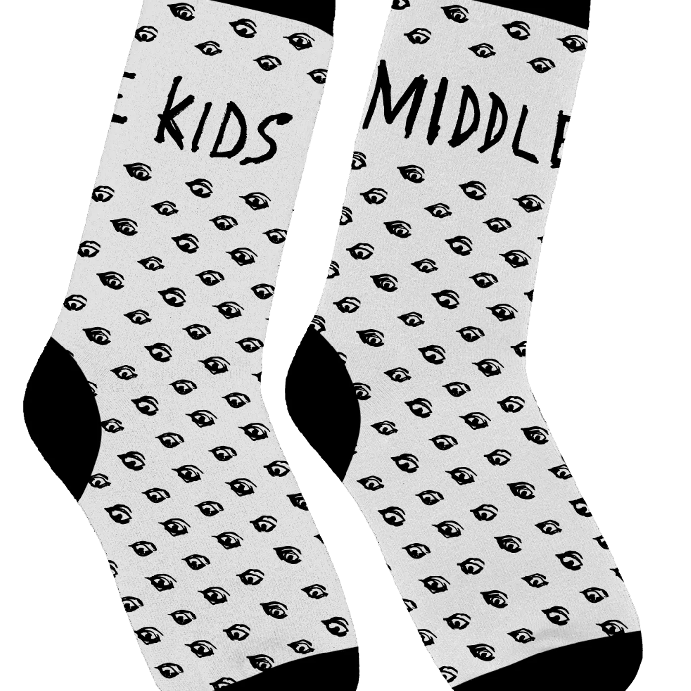 Middle Kids WHITE EYES ALL OVER SOCKS